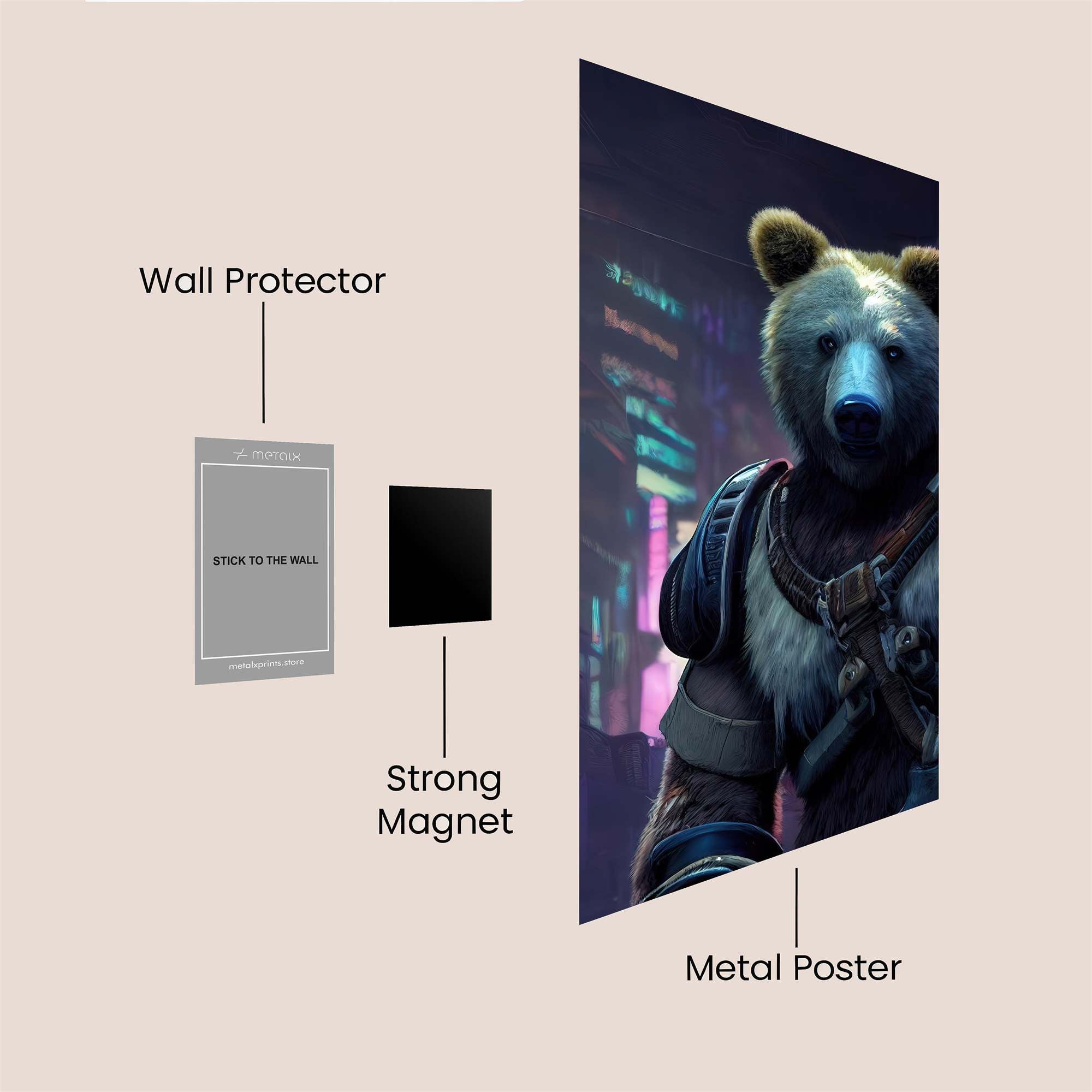 Cyber Bear Safe Wall Magnetic / M