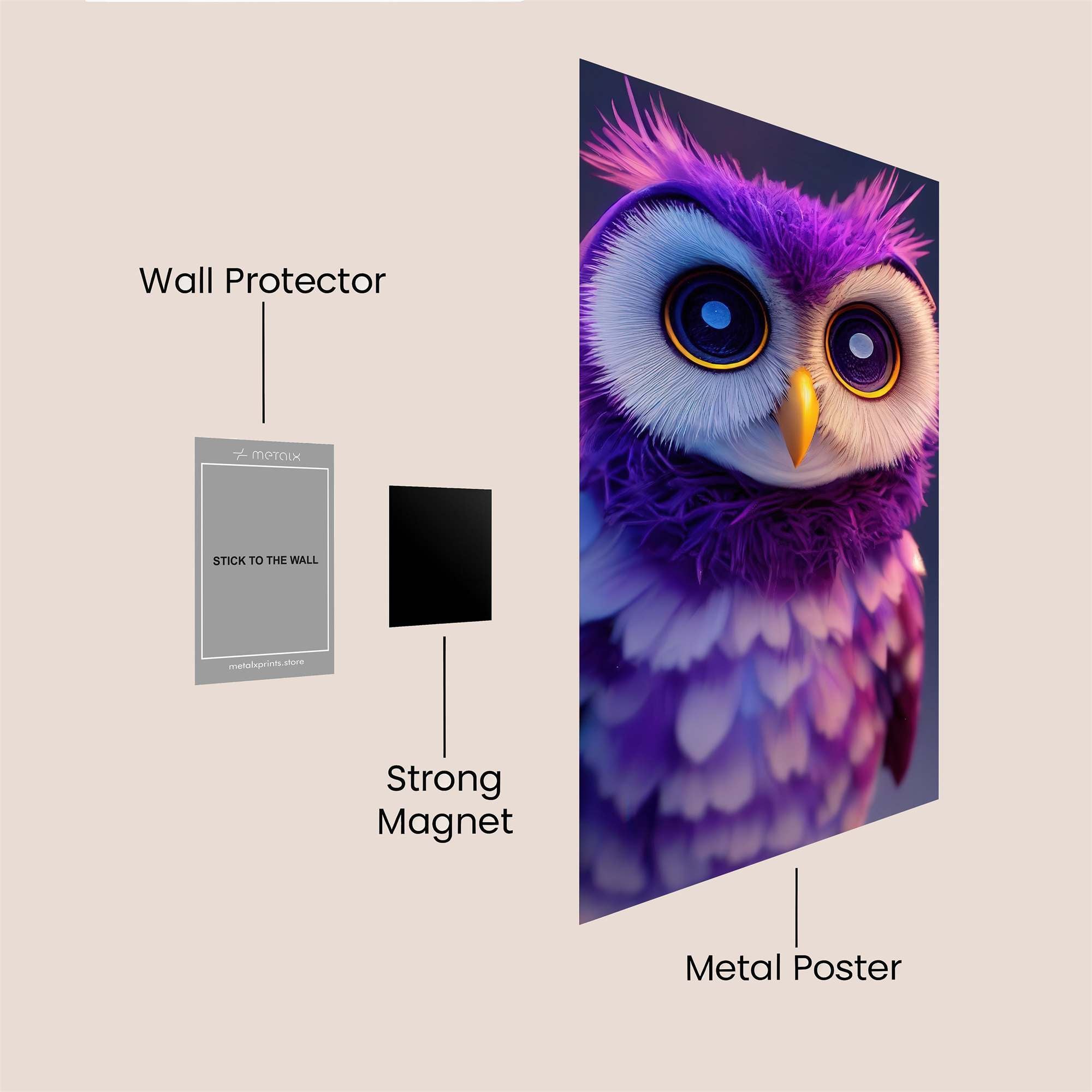 Purple Whimsy Safe Wall Magnetic / M