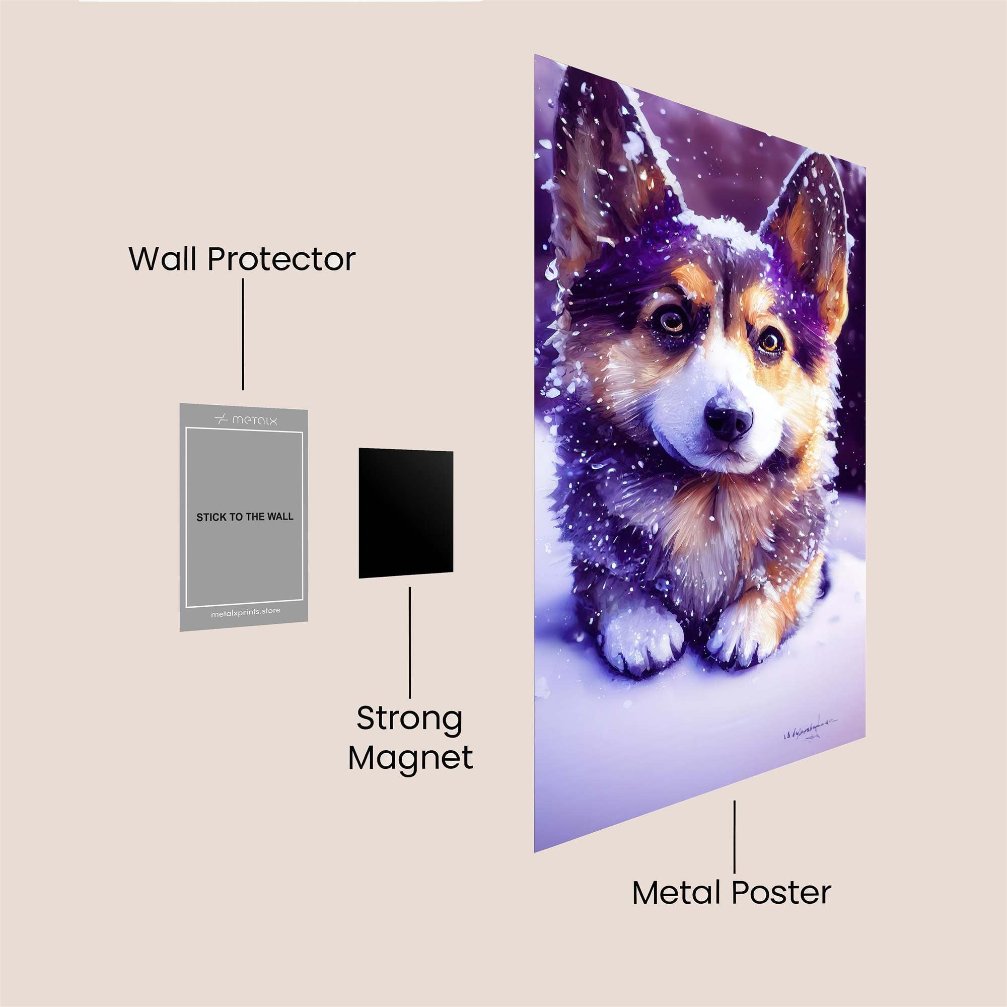 Corgi Whimsy Safe Wall Magnetic / M