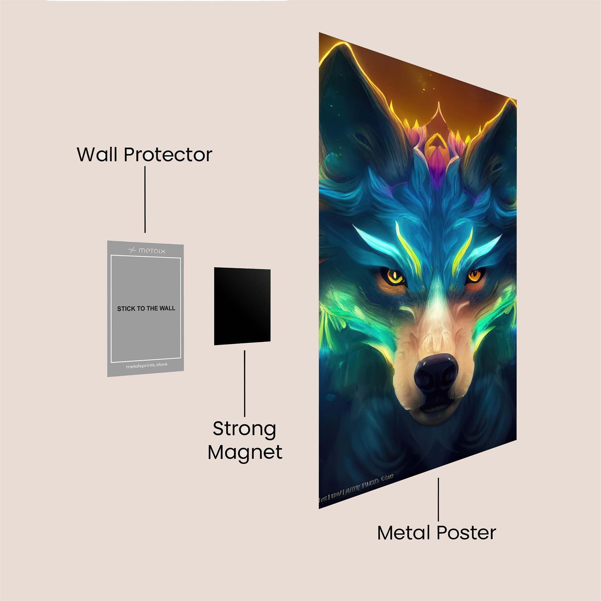 Luminous Wolf Safe Wall Magnetic / M