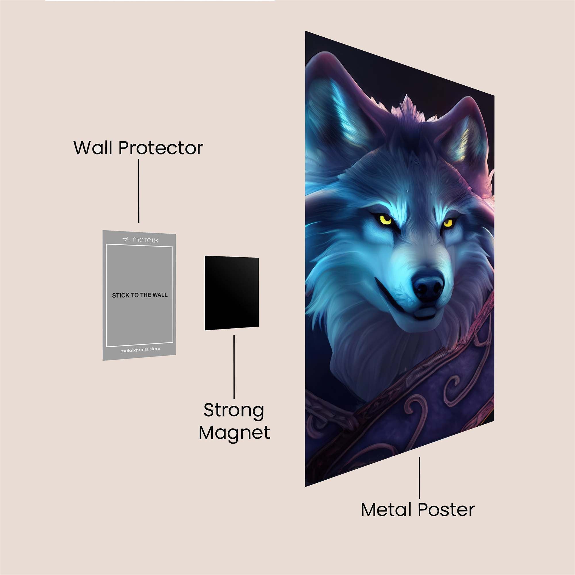 Mystic Wolf Safe Wall Magnetic / M