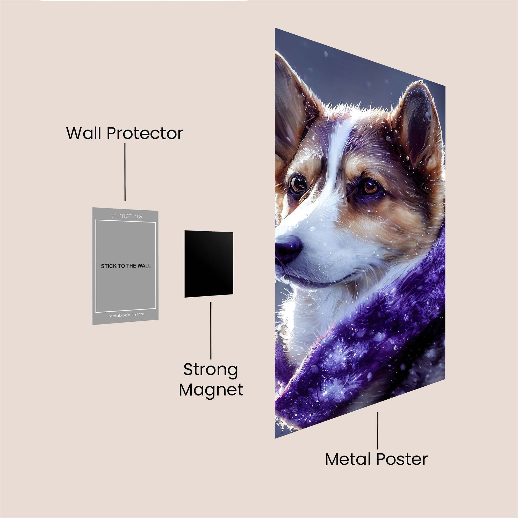 Corgi Cozy Safe Wall Magnetic / M