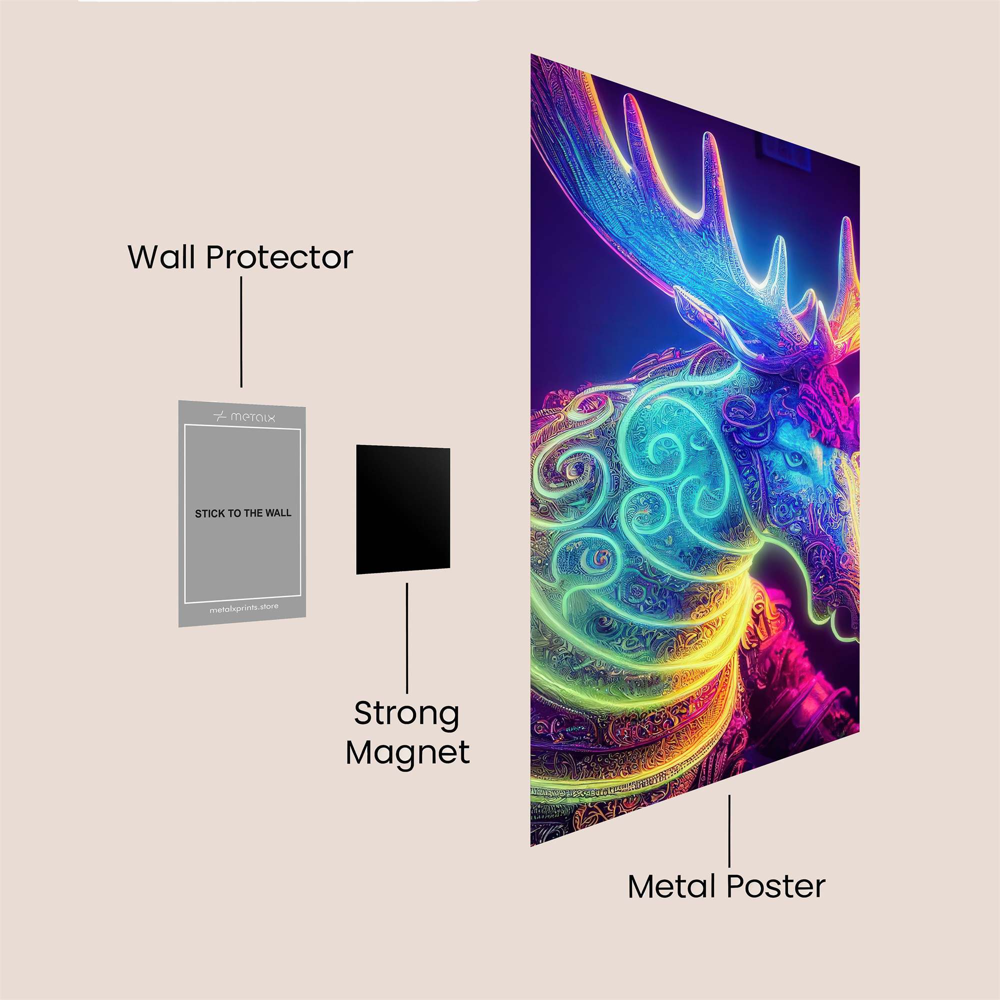 Neon Moose Safe Wall Magnetic / M