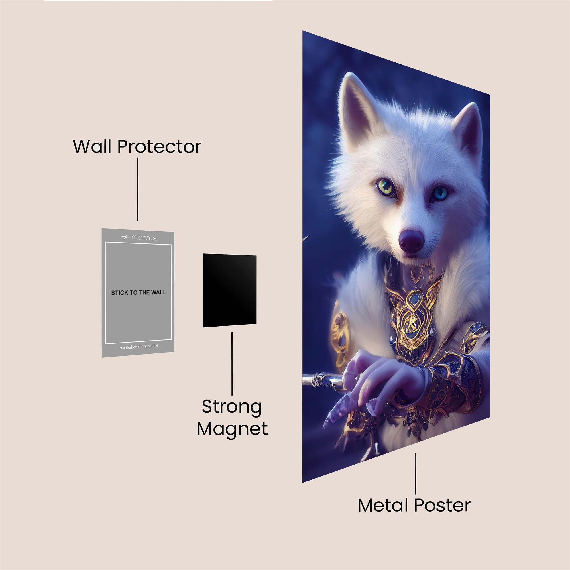 Mystic Wolf Safe Wall Magnetic / M