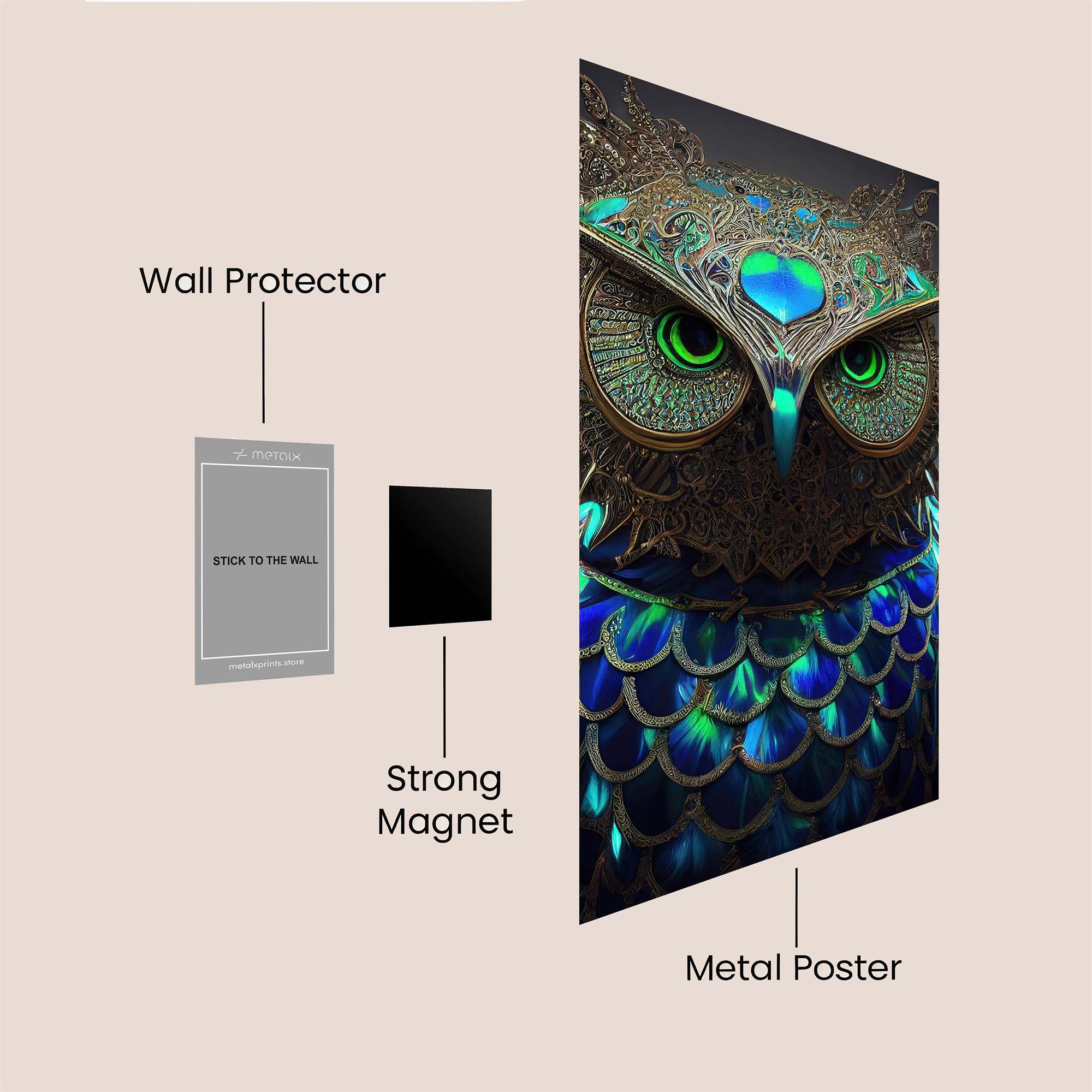 Owl Majestic Safe Wall Magnetic / M