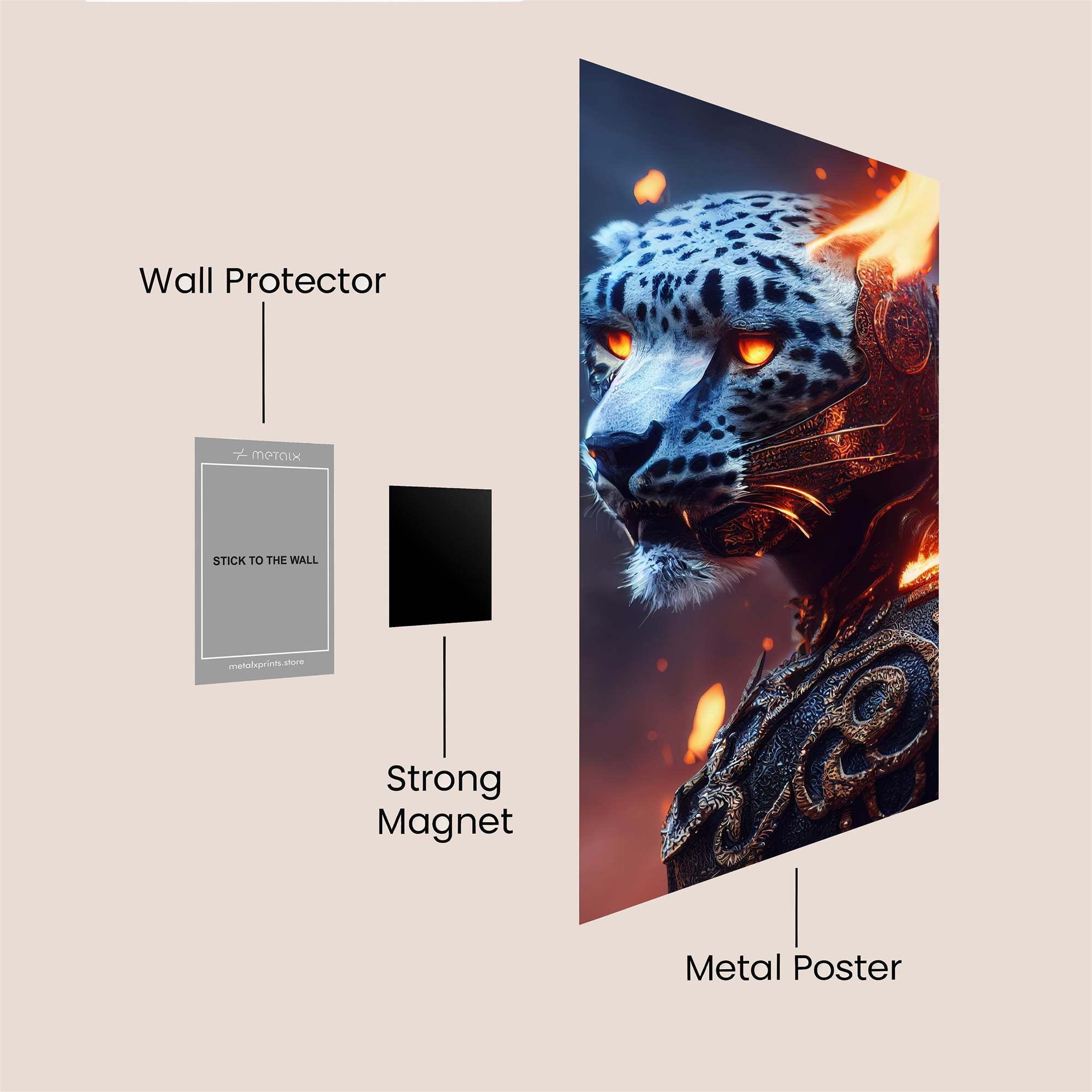 Leopard Blaze Safe Wall Magnetic / M