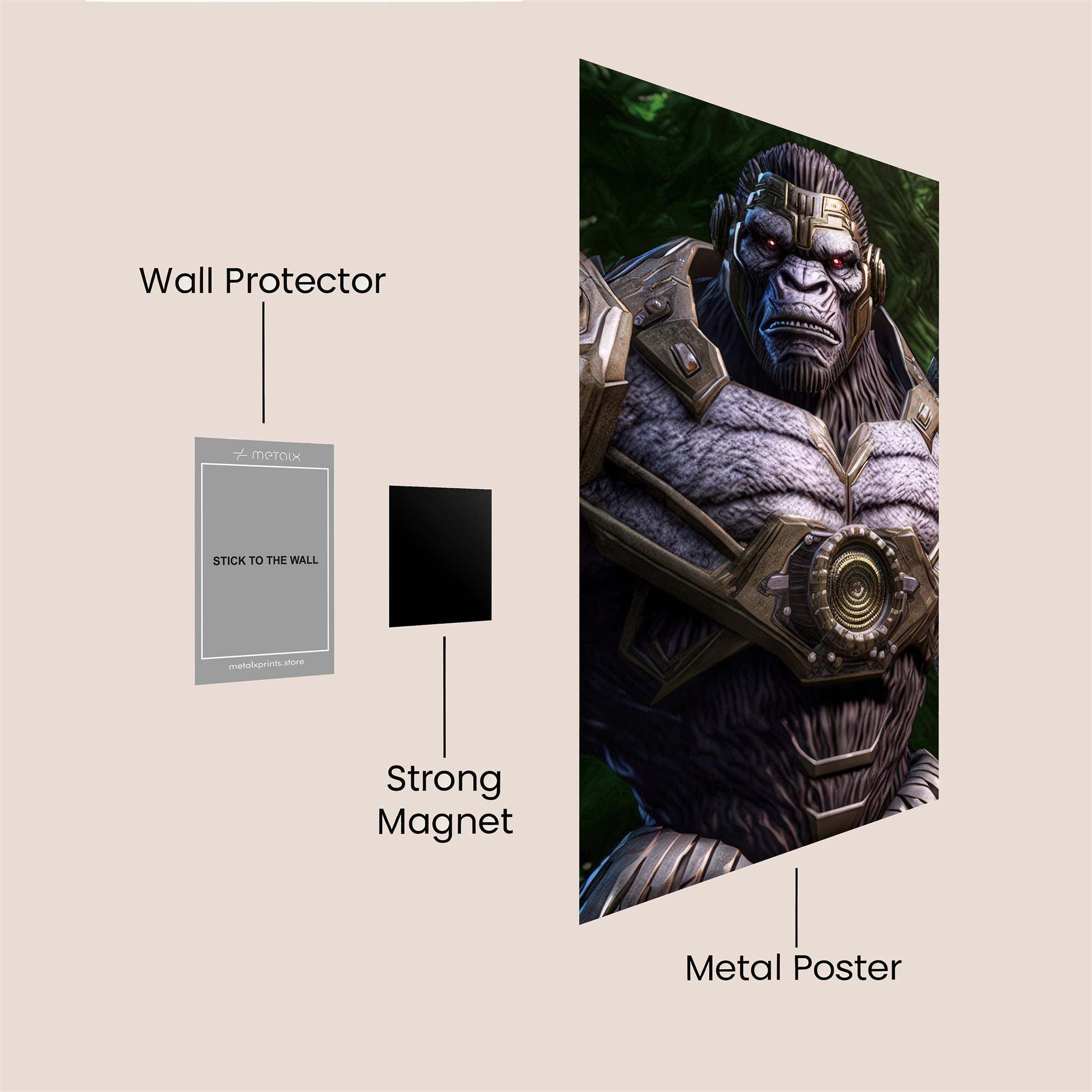 Gorilla Ferocious Safe Wall Magnetic / M