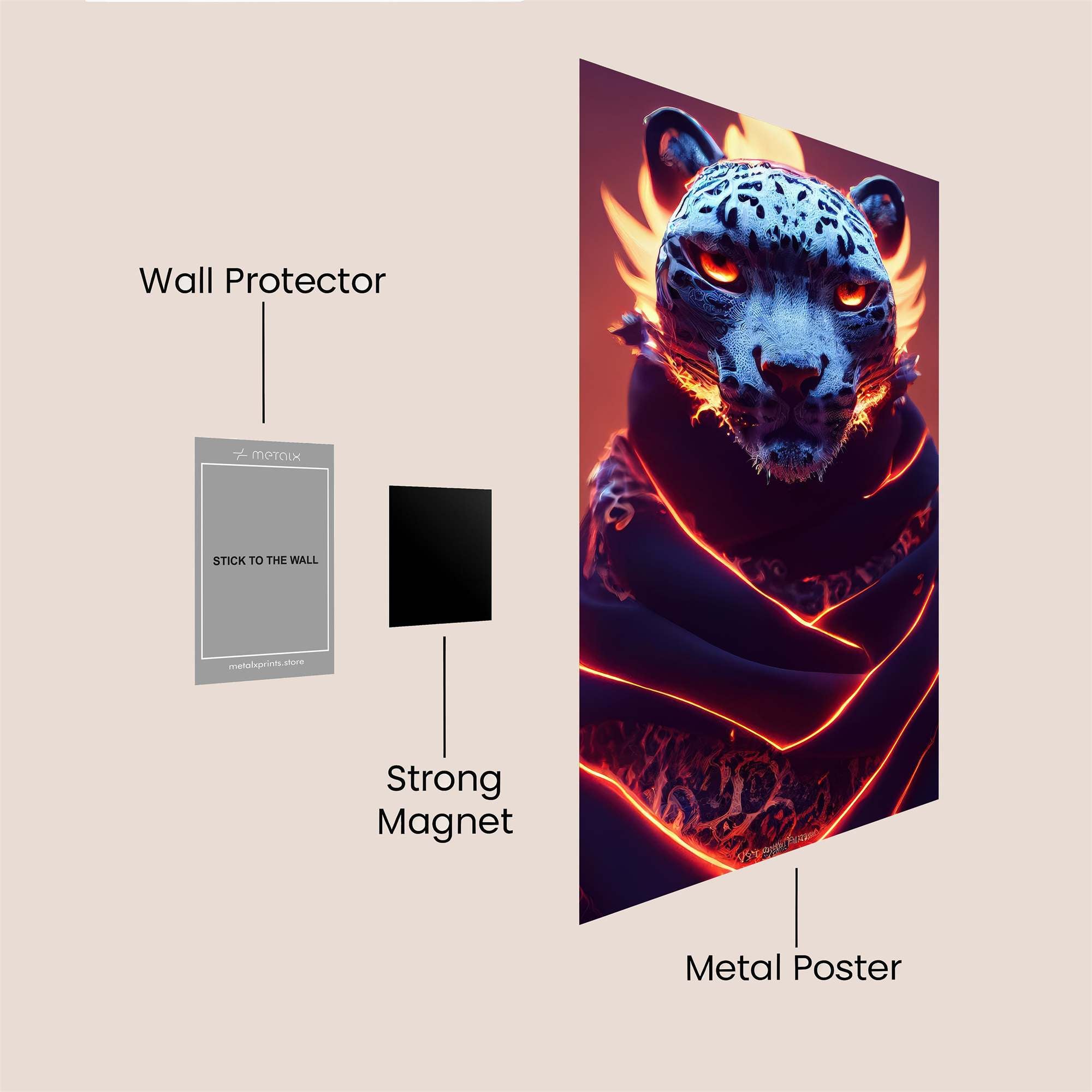 Flame Leopard Safe Wall Magnetic / M
