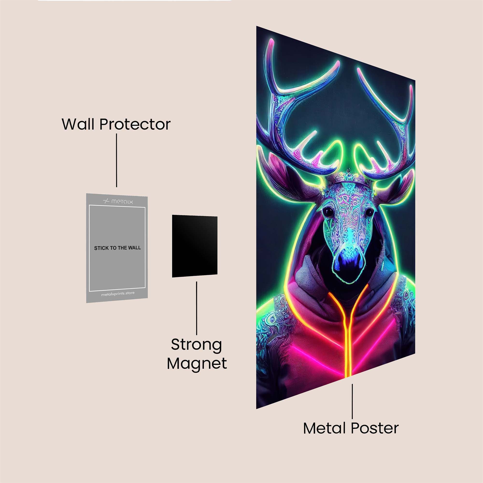 Neon Stag Safe Wall Magnetic / M