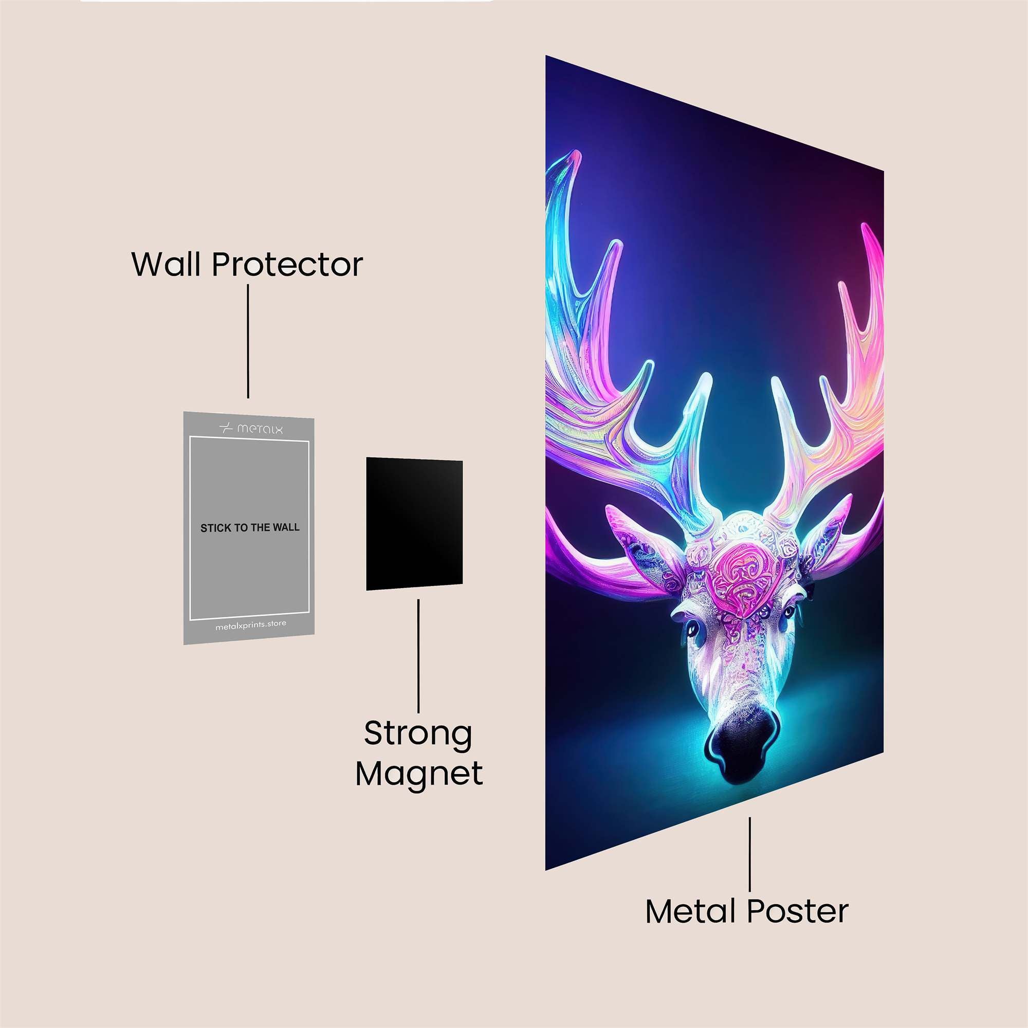 Neon Stag Safe Wall Magnetic / M