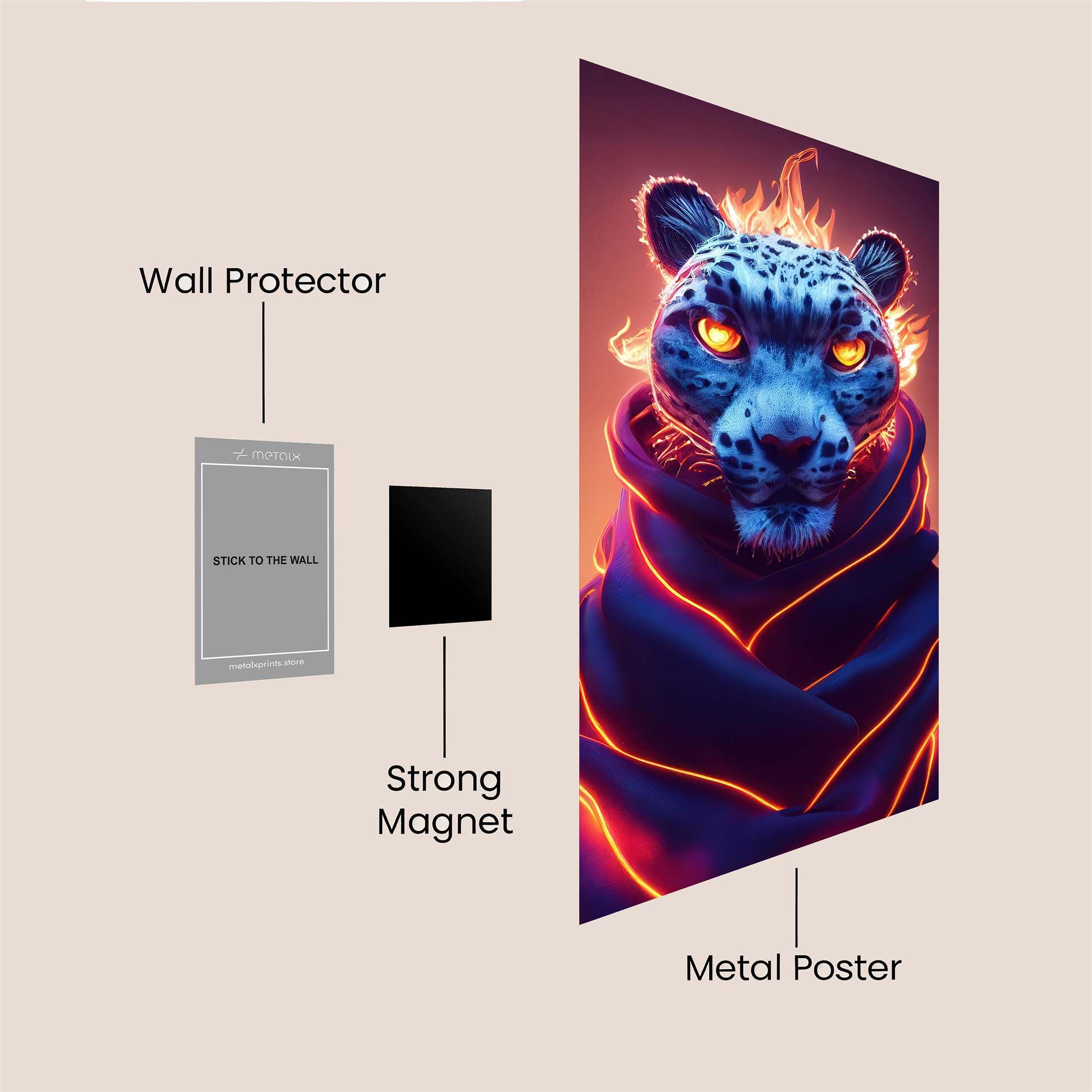 Leopard Blaze Safe Wall Magnetic / M