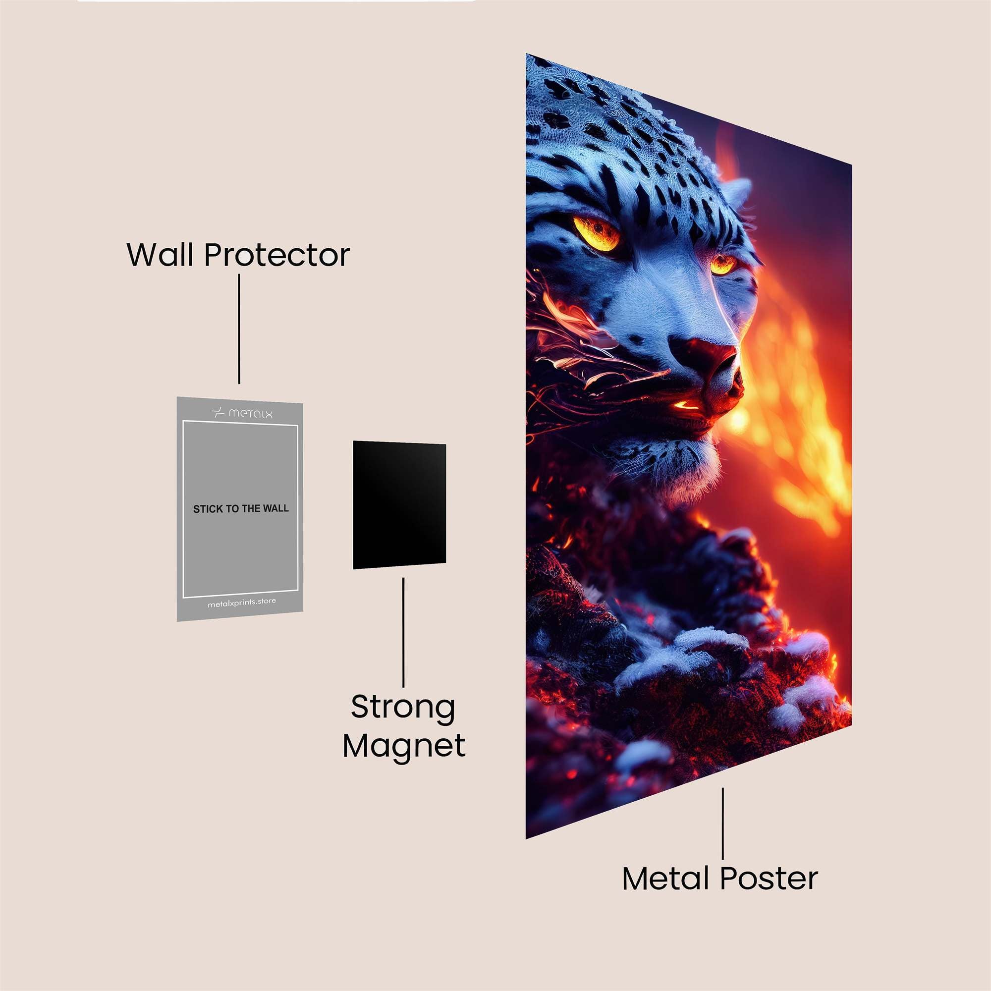 Leopard Inferno Safe Wall Magnetic / M