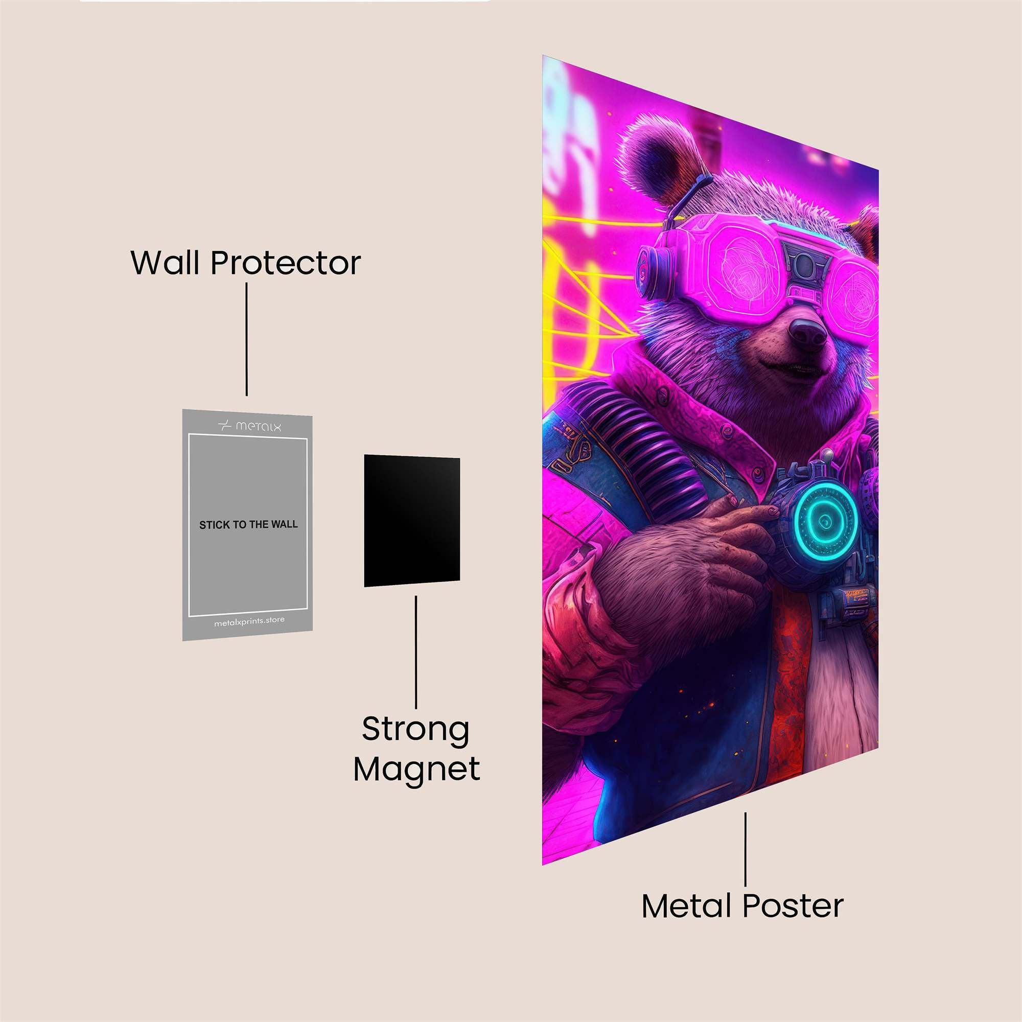 Cyber Bear Safe Wall Magnetic / M