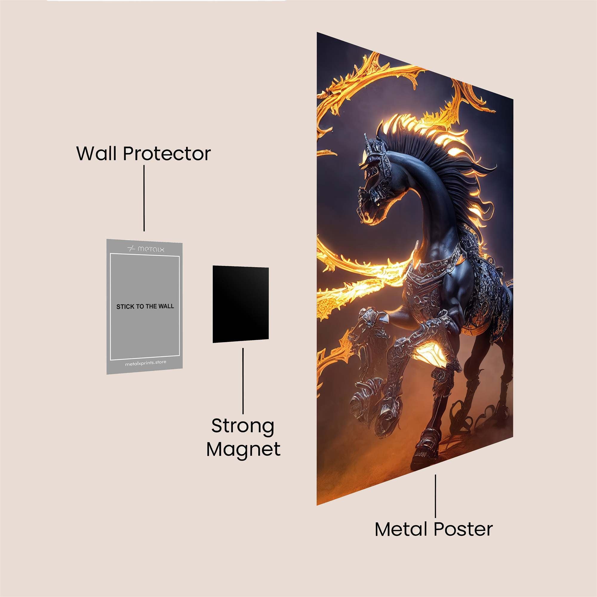 Flame Stallion Safe Wall Magnetic / M