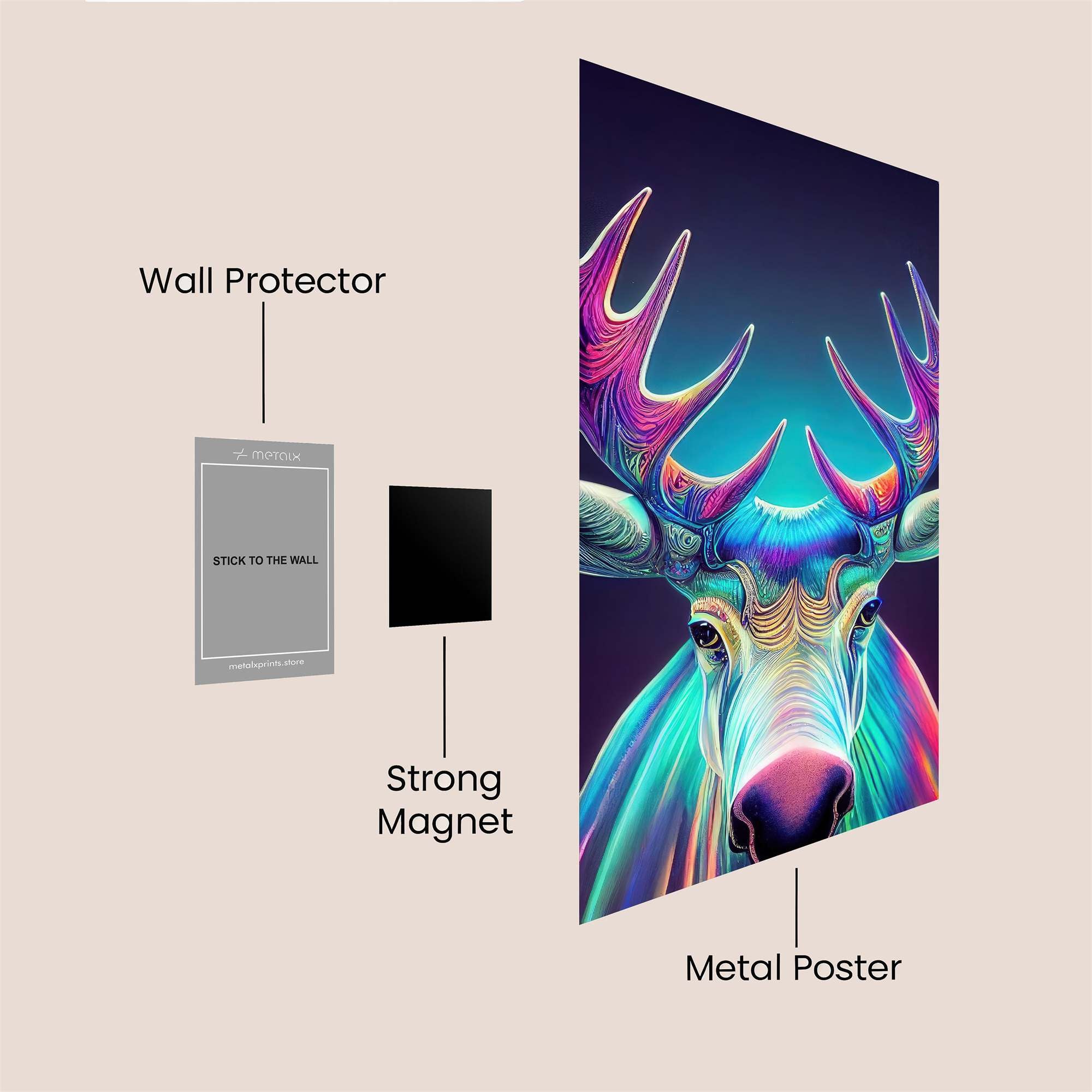 Neon Stag Safe Wall Magnetic / M