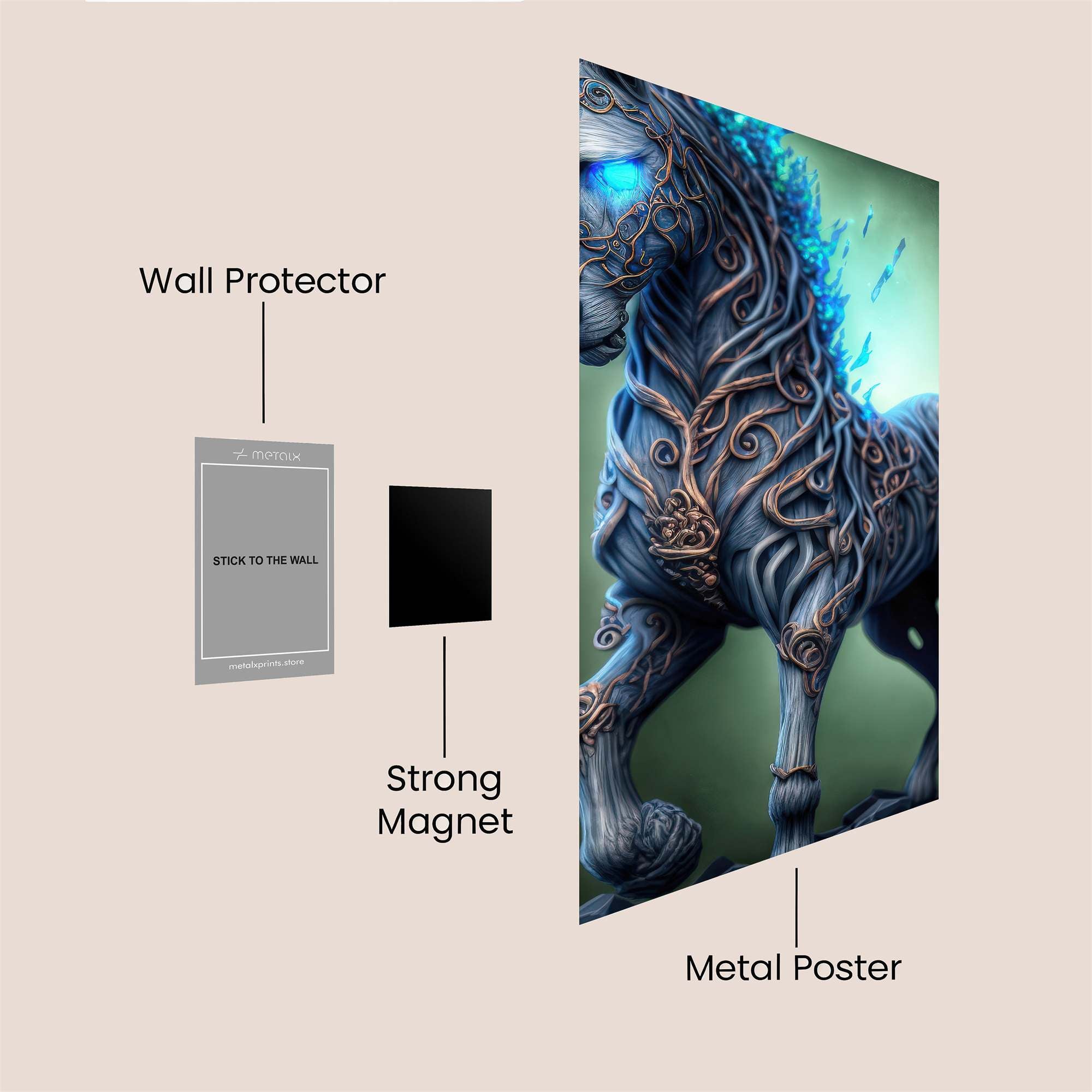 Mystic Steed Safe Wall Magnetic / M