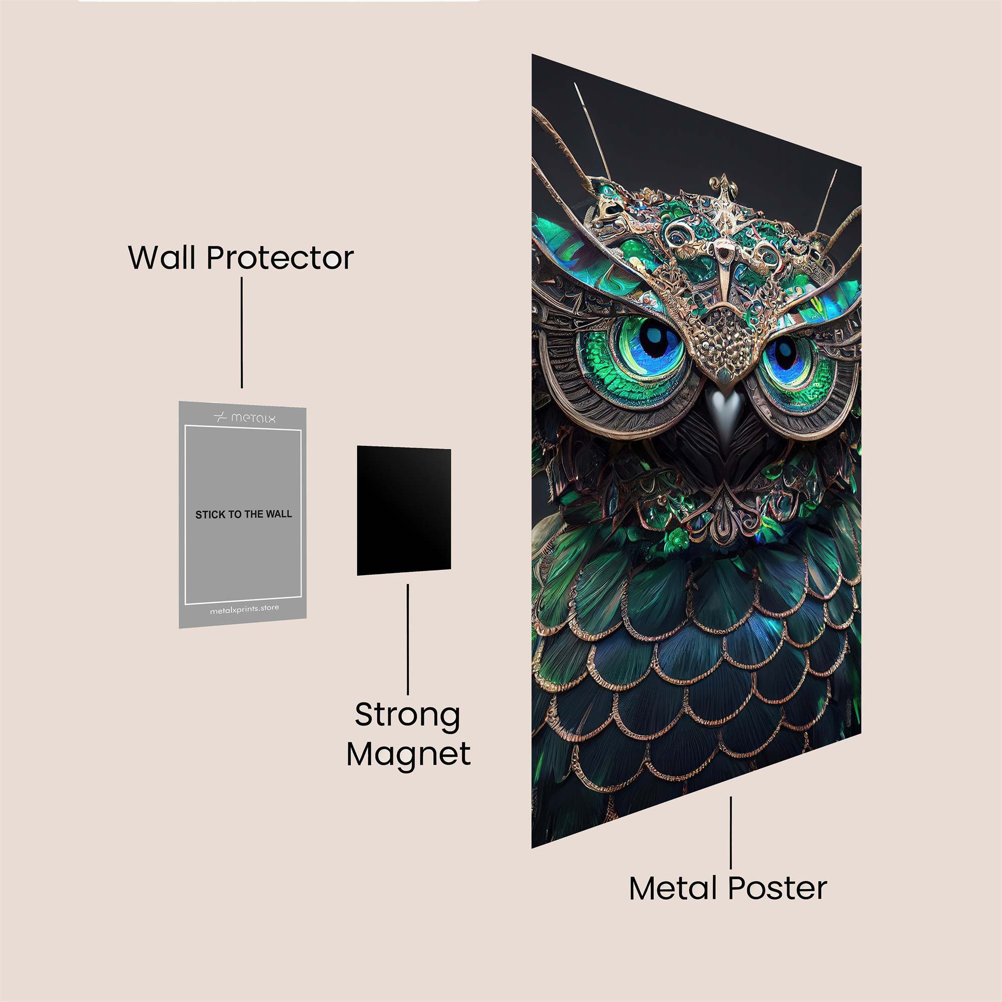 Owl Majestic Safe Wall Magnetic / M