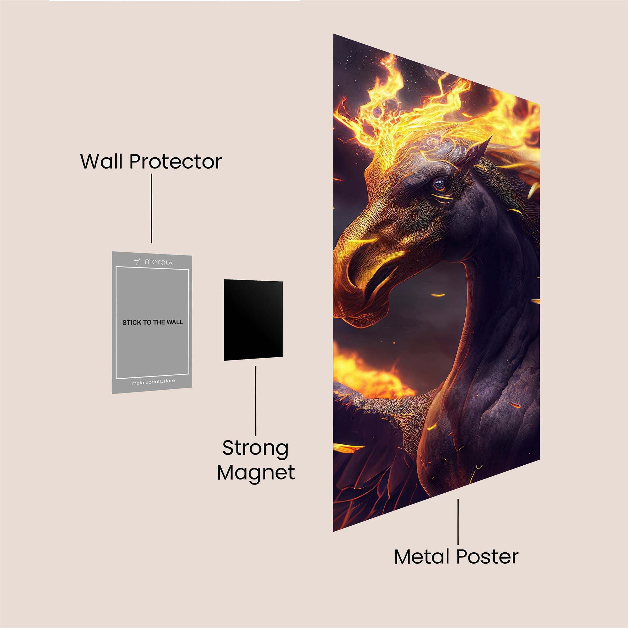 Phoenix Blaze Safe Wall Magnetic / M