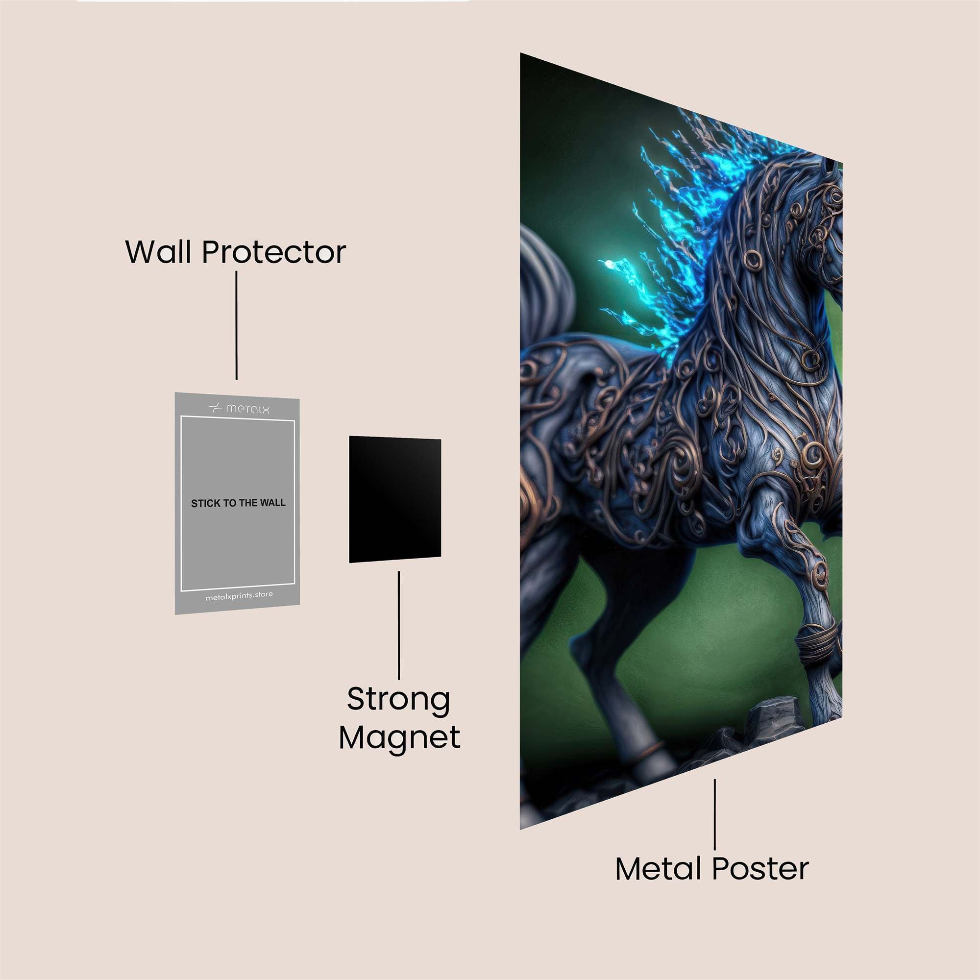 Mystic Steed Safe Wall Magnetic / M