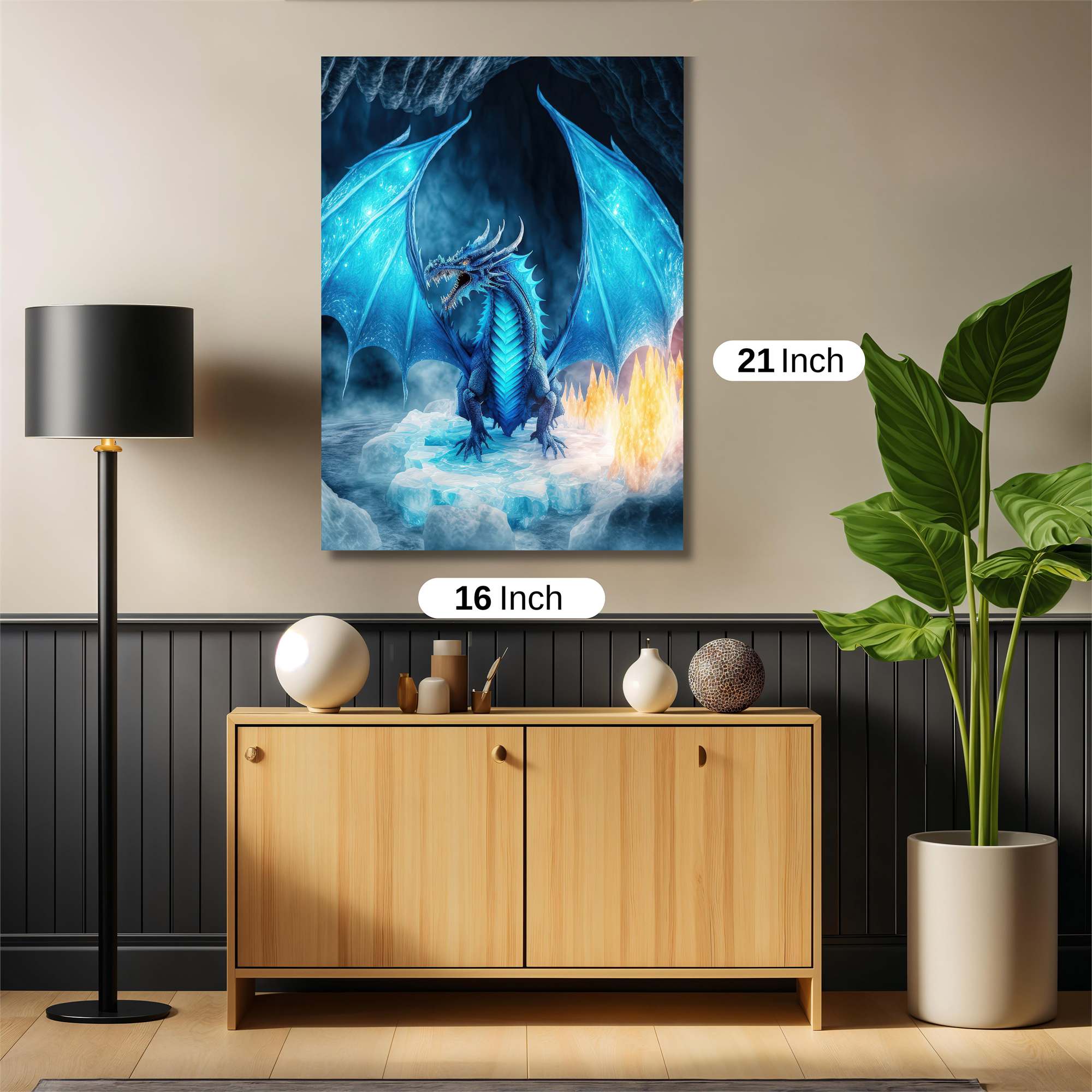 Frostfire Dragon Safe Wall Magnetic / M