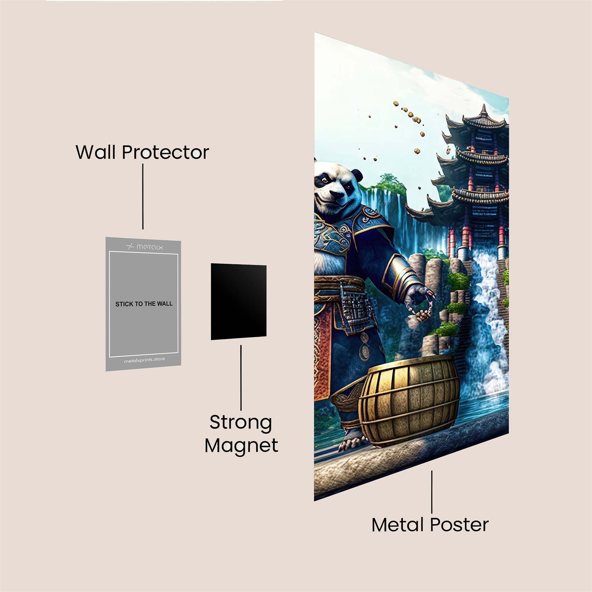 Panda Warrior Safe Wall Magnetic / M