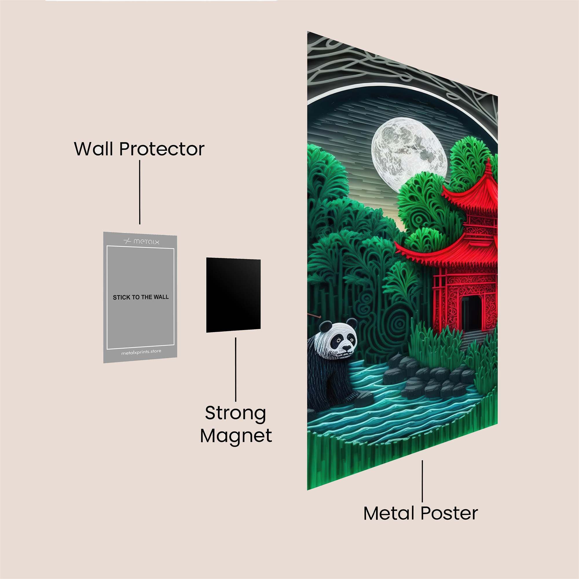 Panda Serenity Safe Wall Magnetic / M