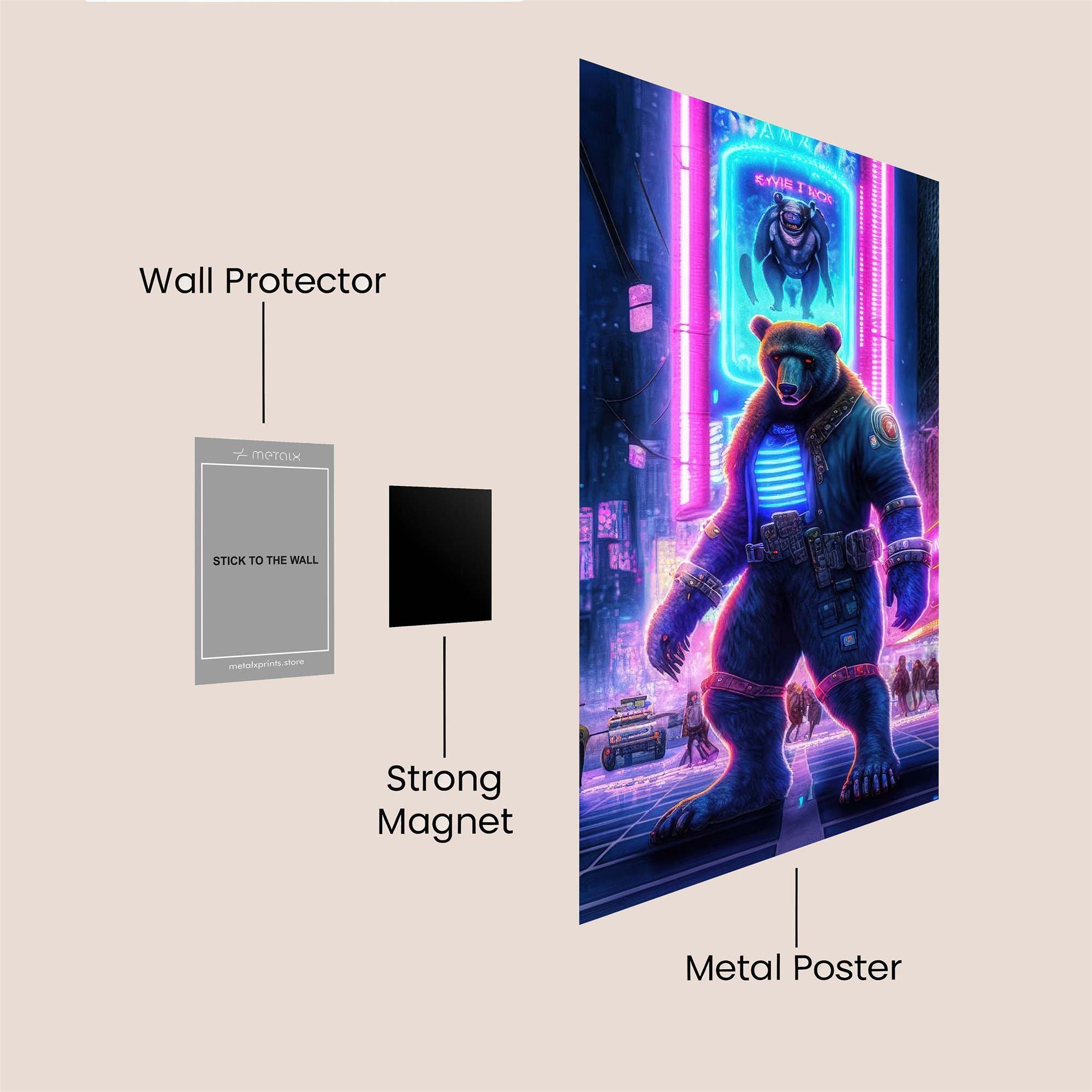 Bear Cyberpunk Safe Wall Magnetic / M