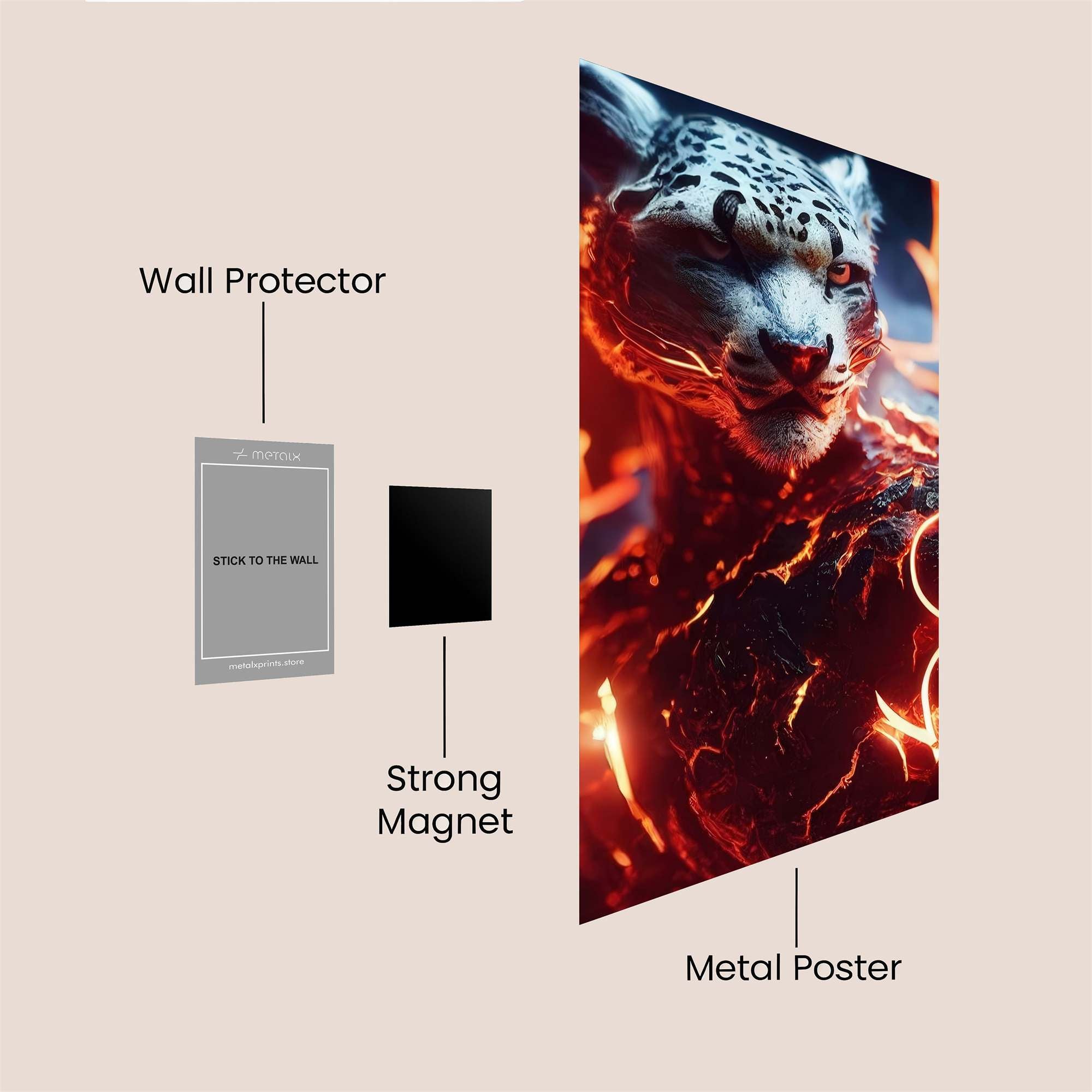 Leopard Inferno Safe Wall Magnetic / M