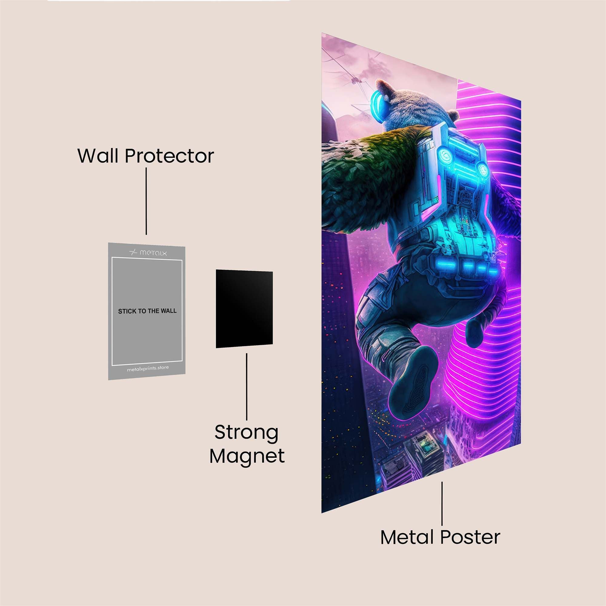Cyber Bear Safe Wall Magnetic / M