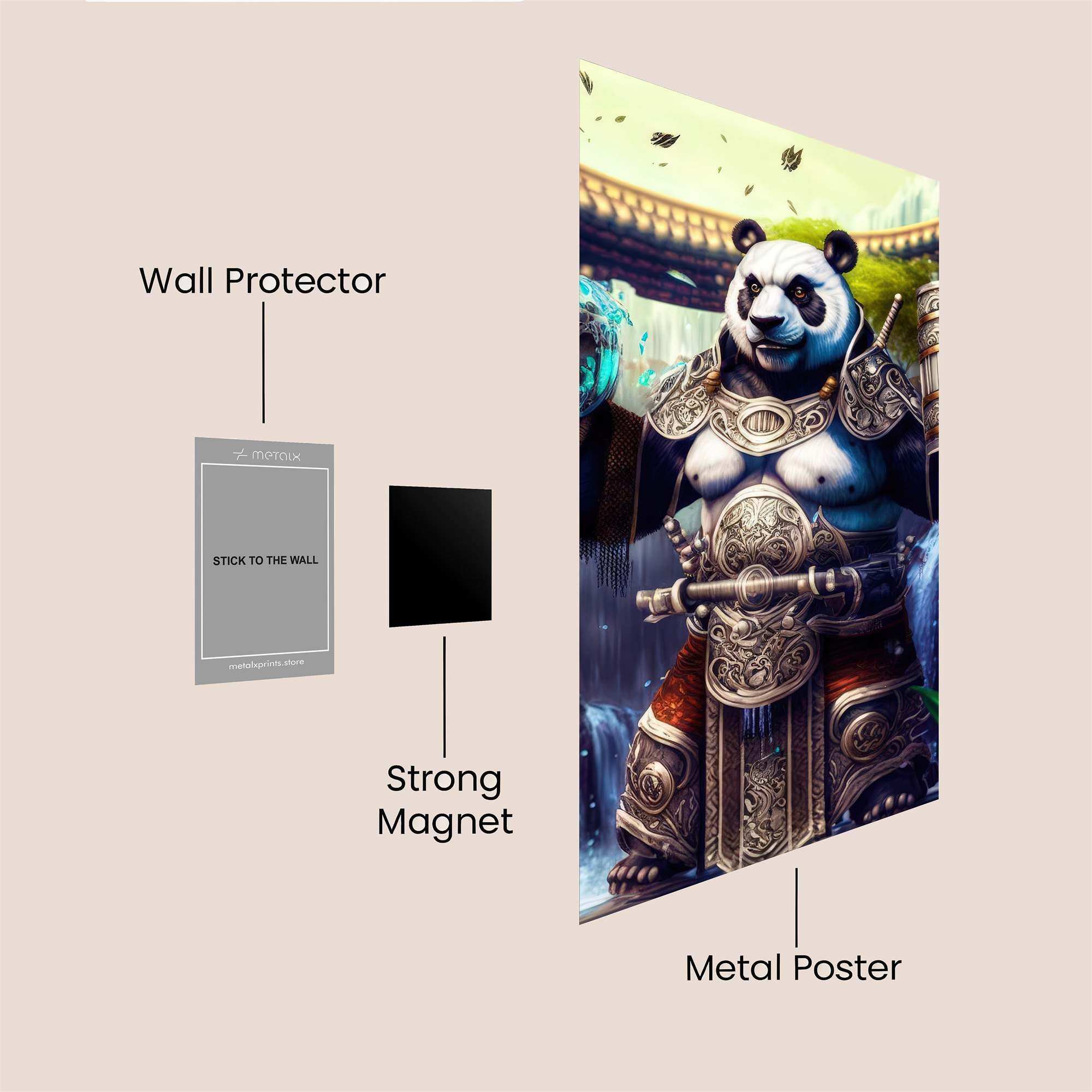 Panda Warrior Safe Wall Magnetic / M