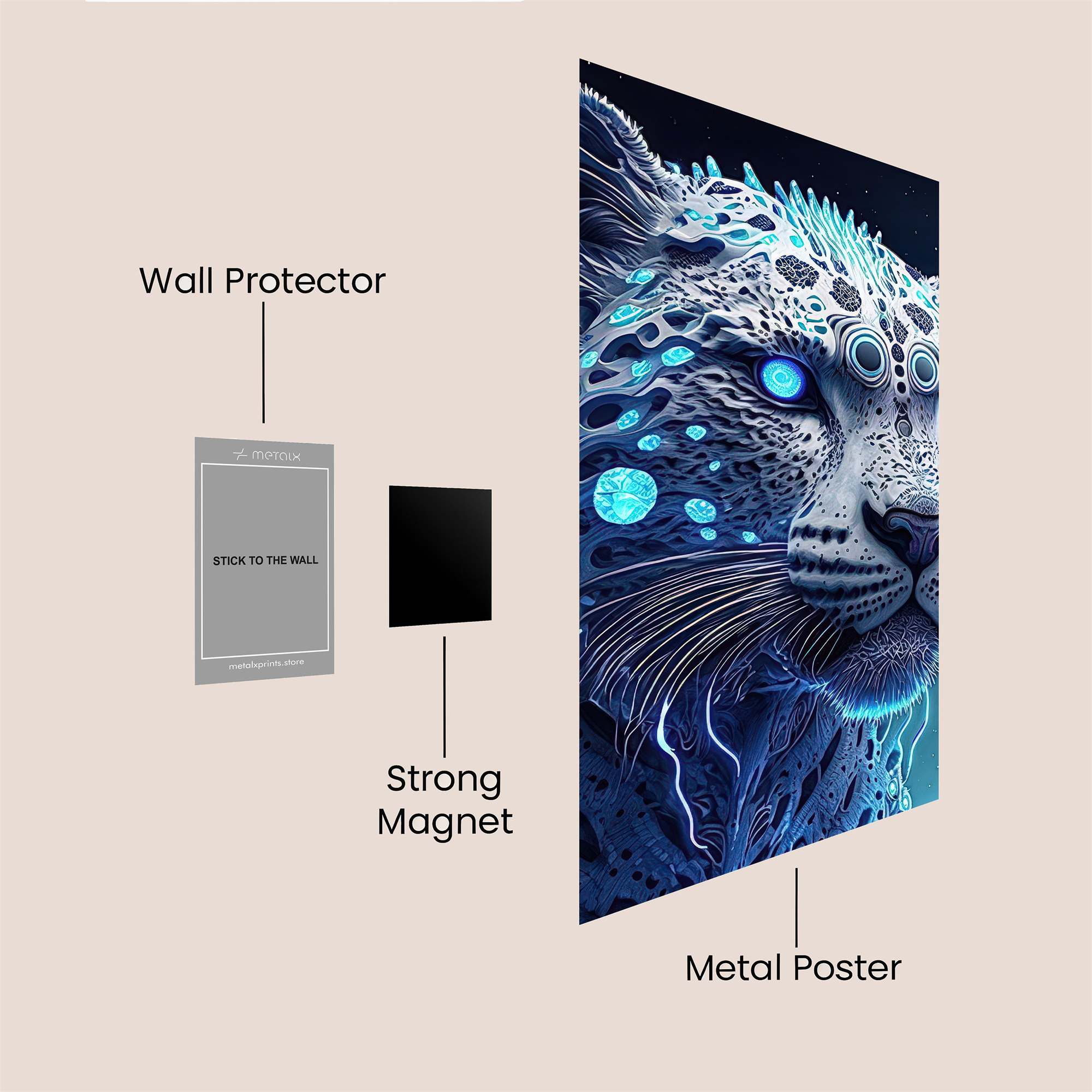 Futuristic Leopard Safe Wall Magnetic / M