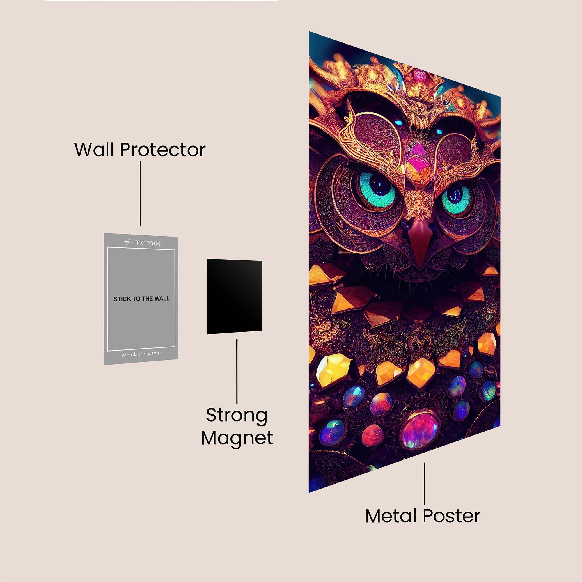 Owl Majestic Safe Wall Magnetic / M