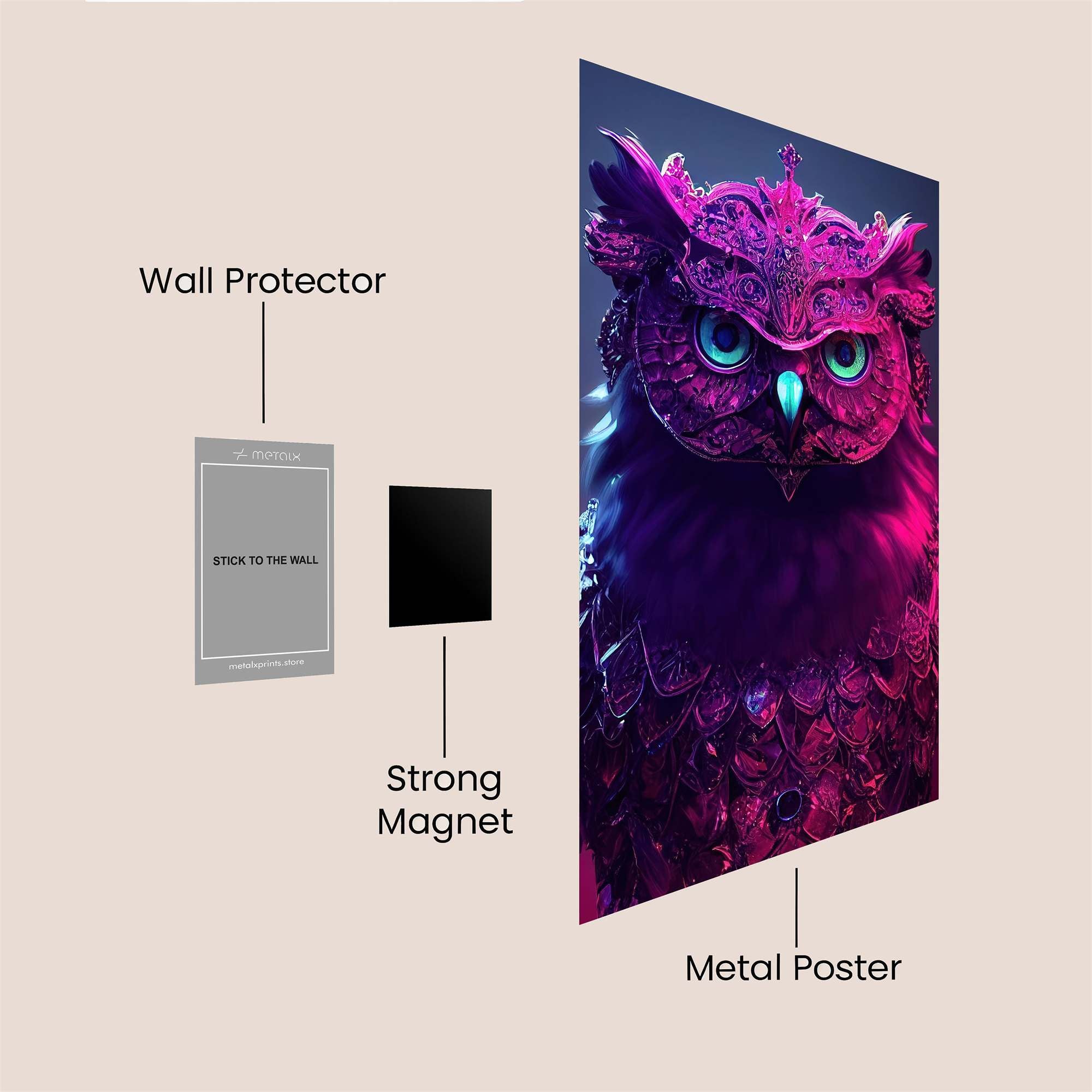 Owl Majestic Safe Wall Magnetic / M
