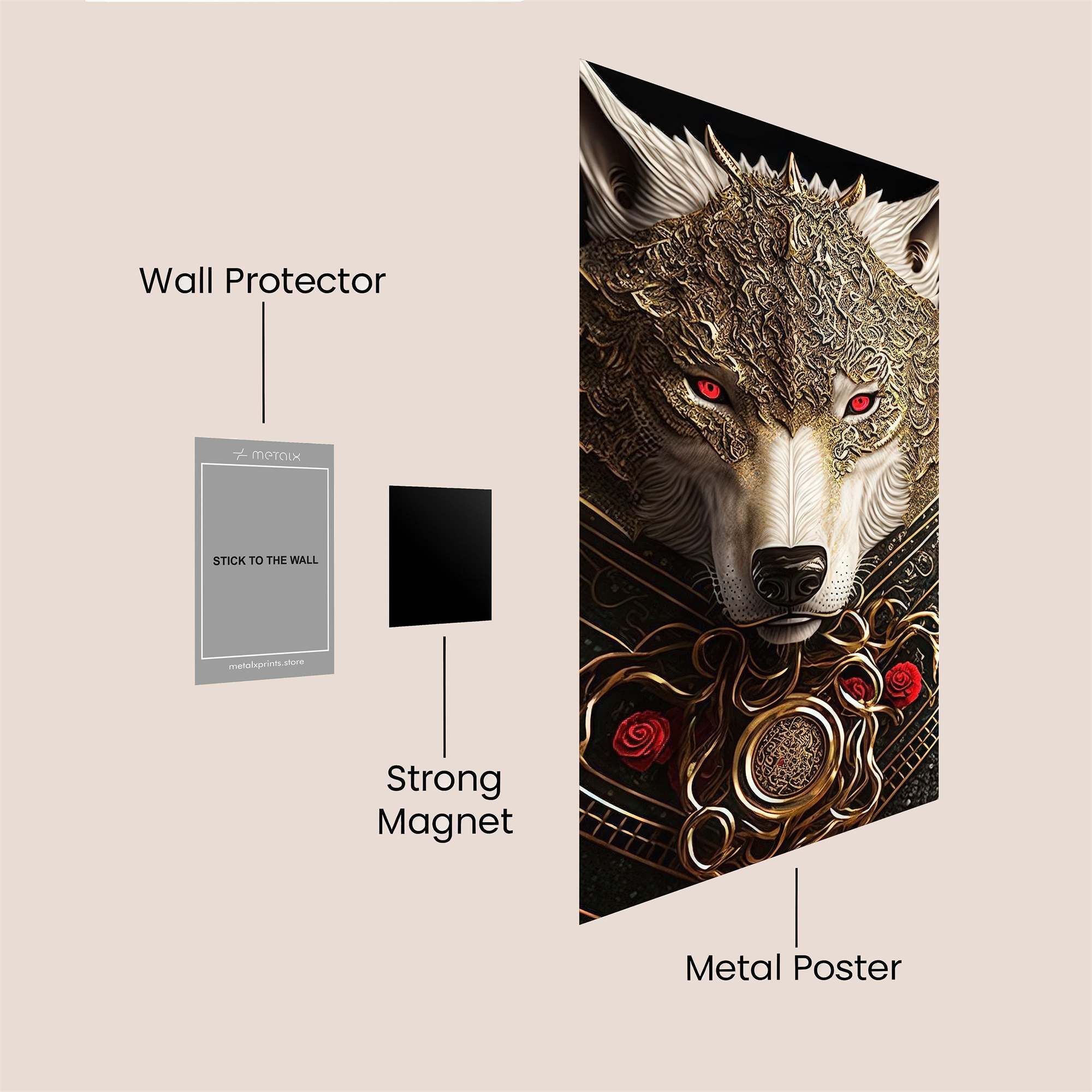 Wolf Majesty Safe Wall Magnetic / M