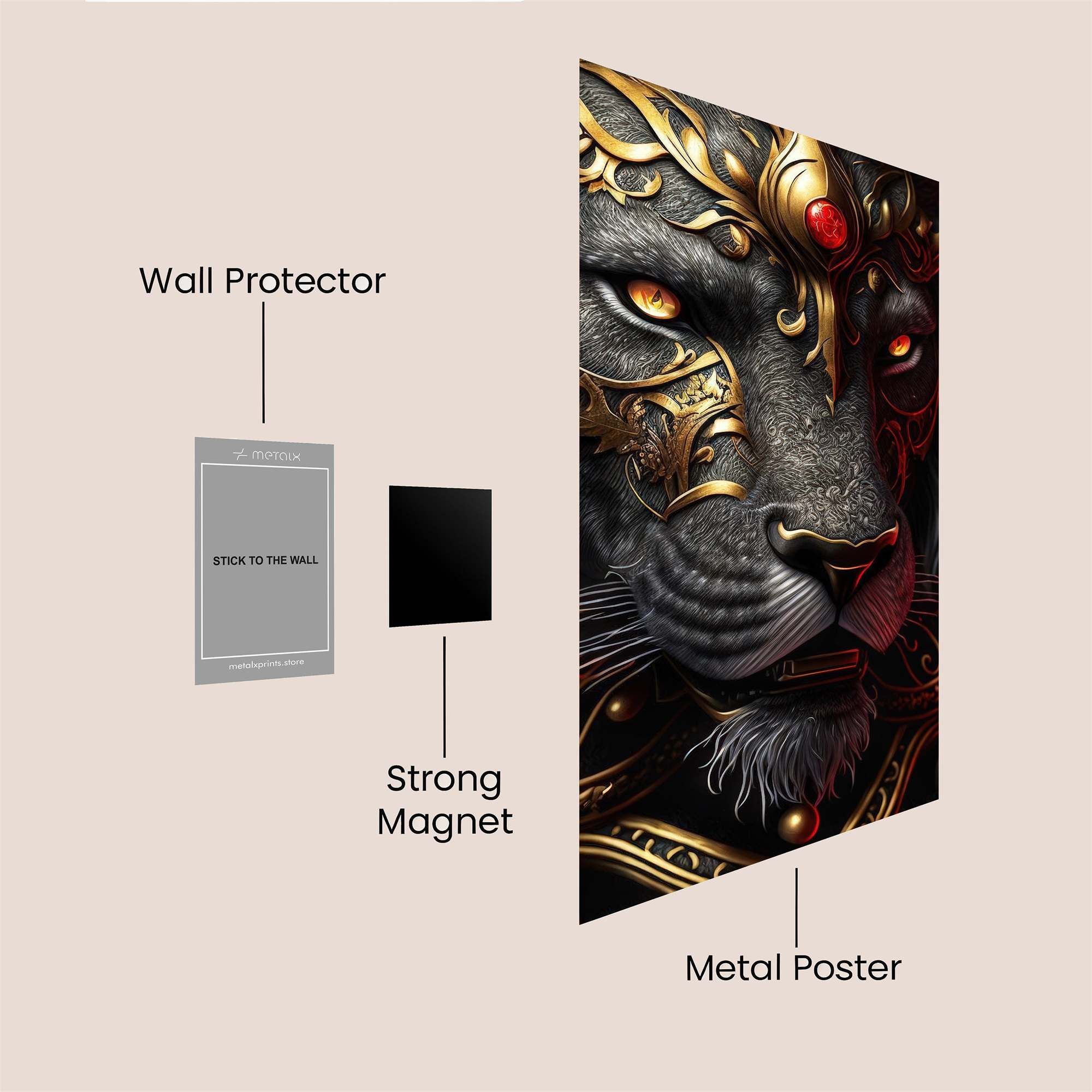 Lion Majestic Safe Wall Magnetic / M