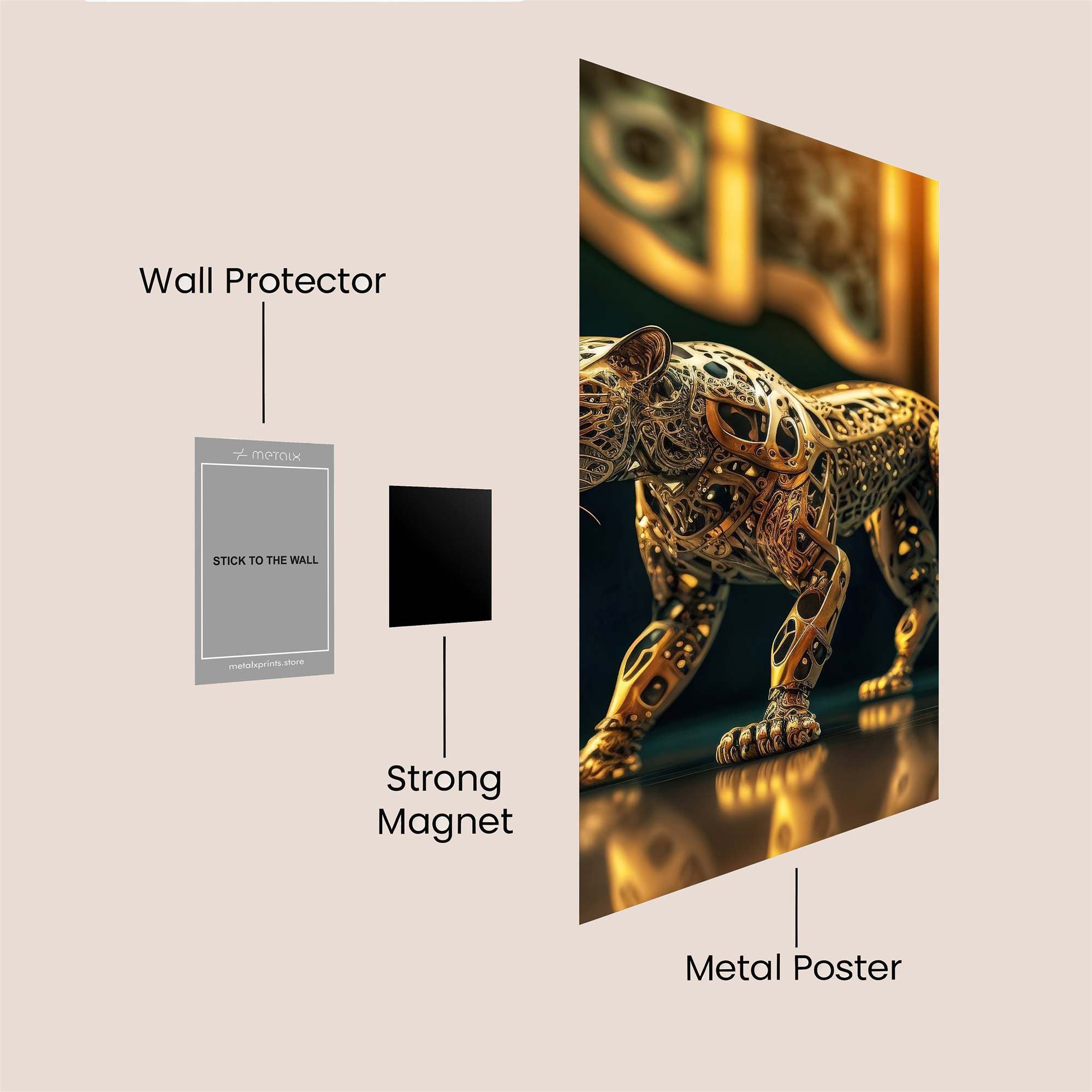 Leopard Intricate Safe Wall Magnetic / M