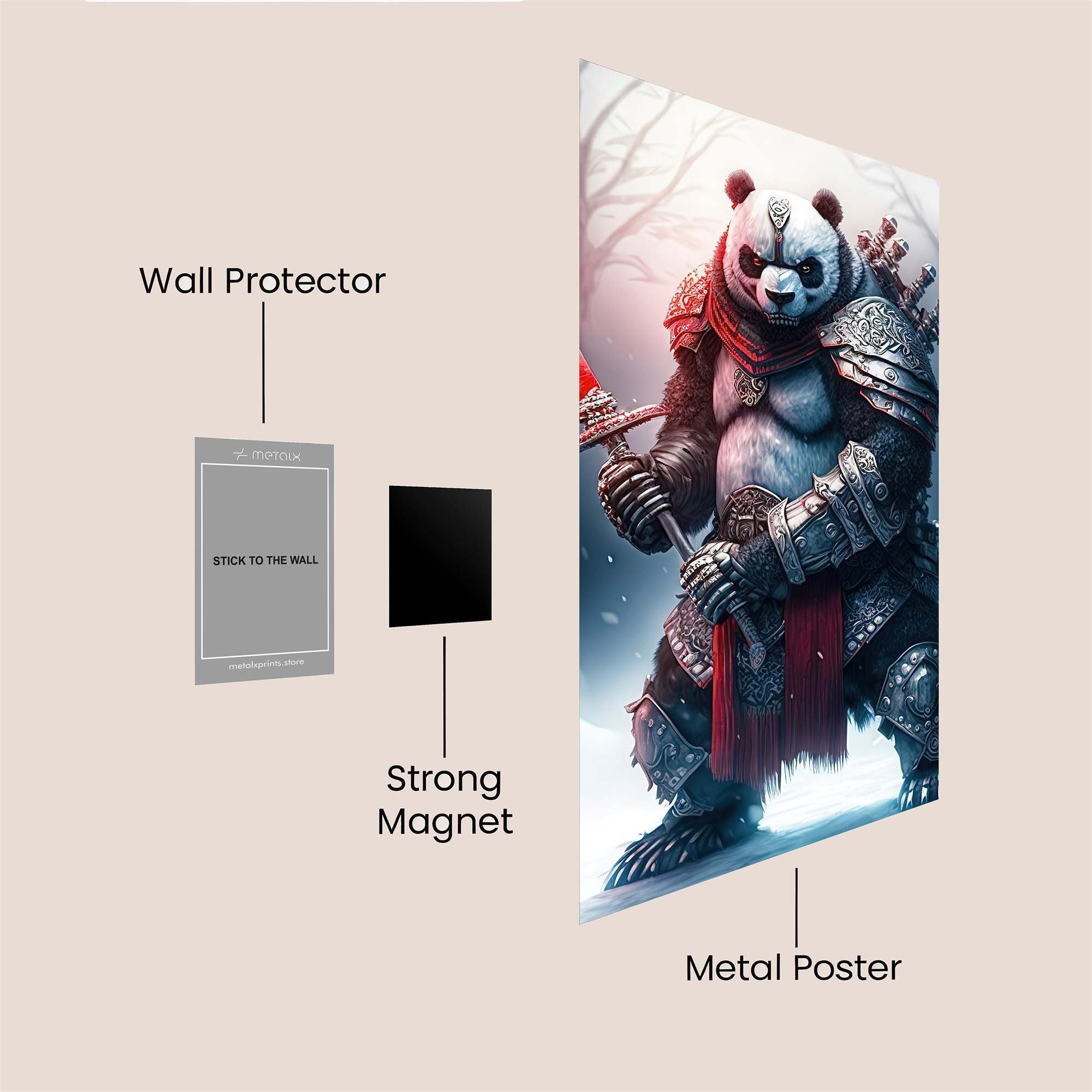 Panda Warrior Safe Wall Magnetic / M