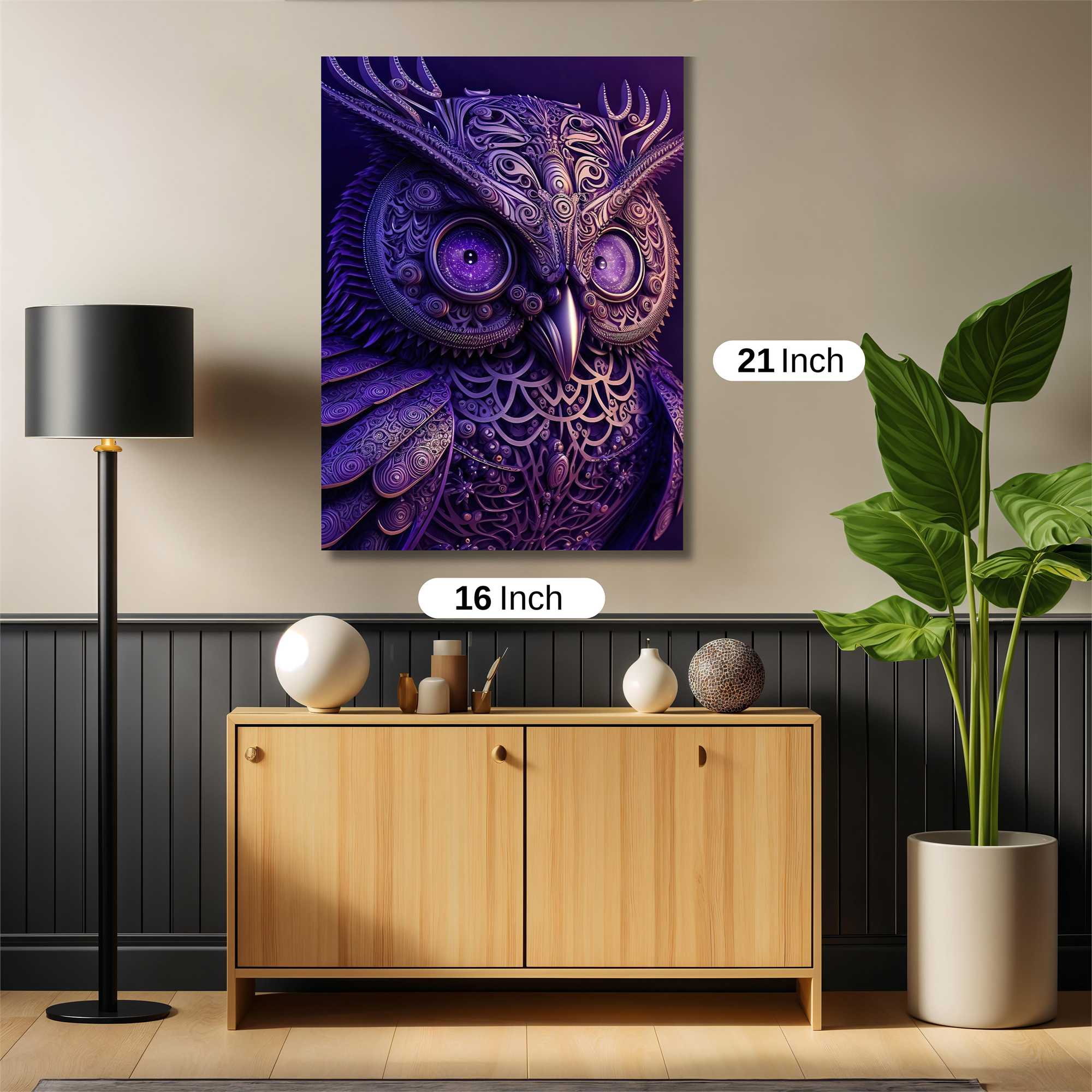 Ornate Owl Safe Wall Magnetic / M