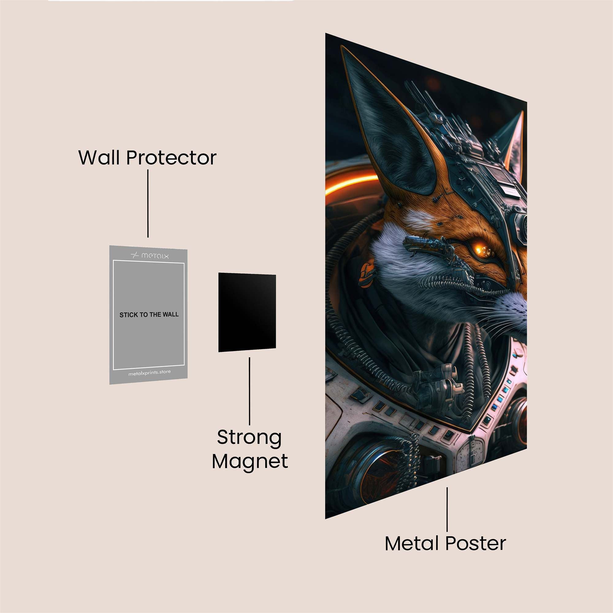 Cyber Fox Safe Wall Magnetic / M
