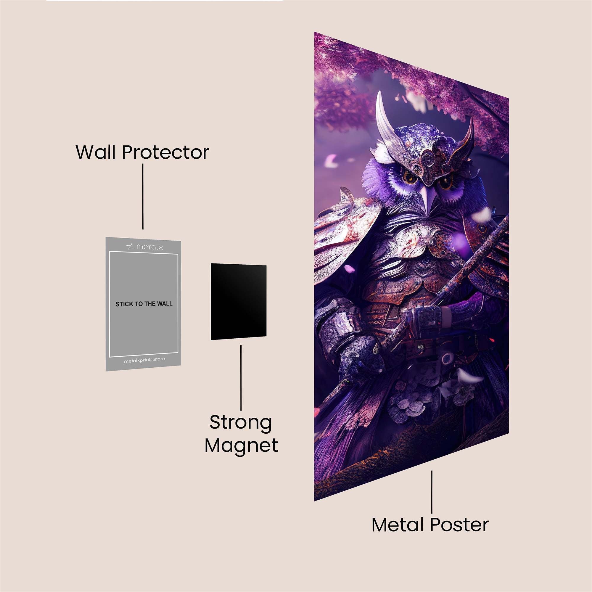 Owl Samurai Safe Wall Magnetic / M