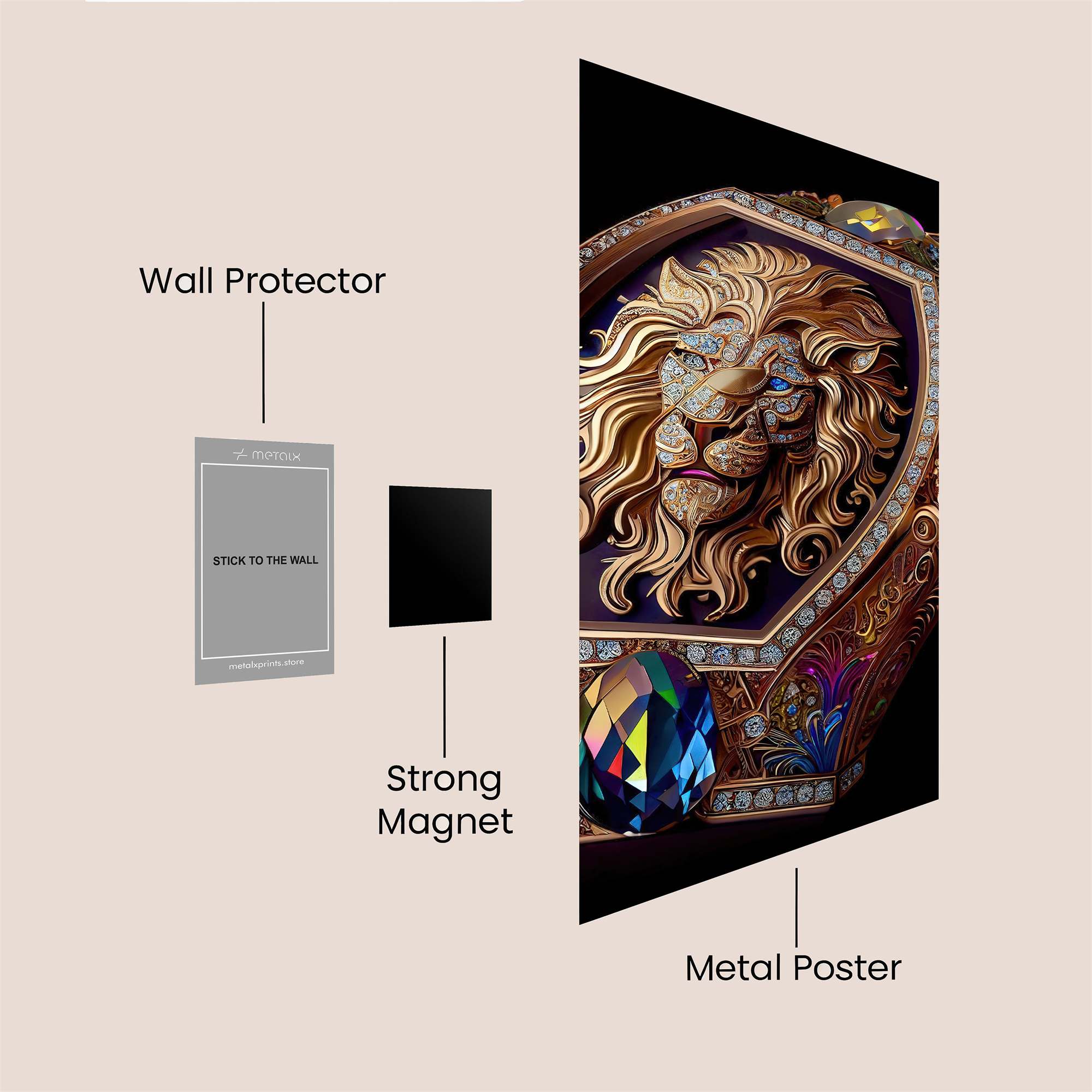Lion Majestic Safe Wall Magnetic / M