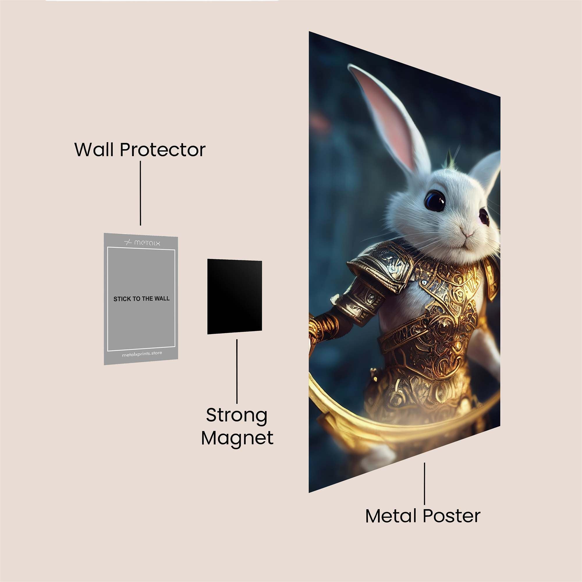 Knightly Bunny Safe Wall Magnetic / M