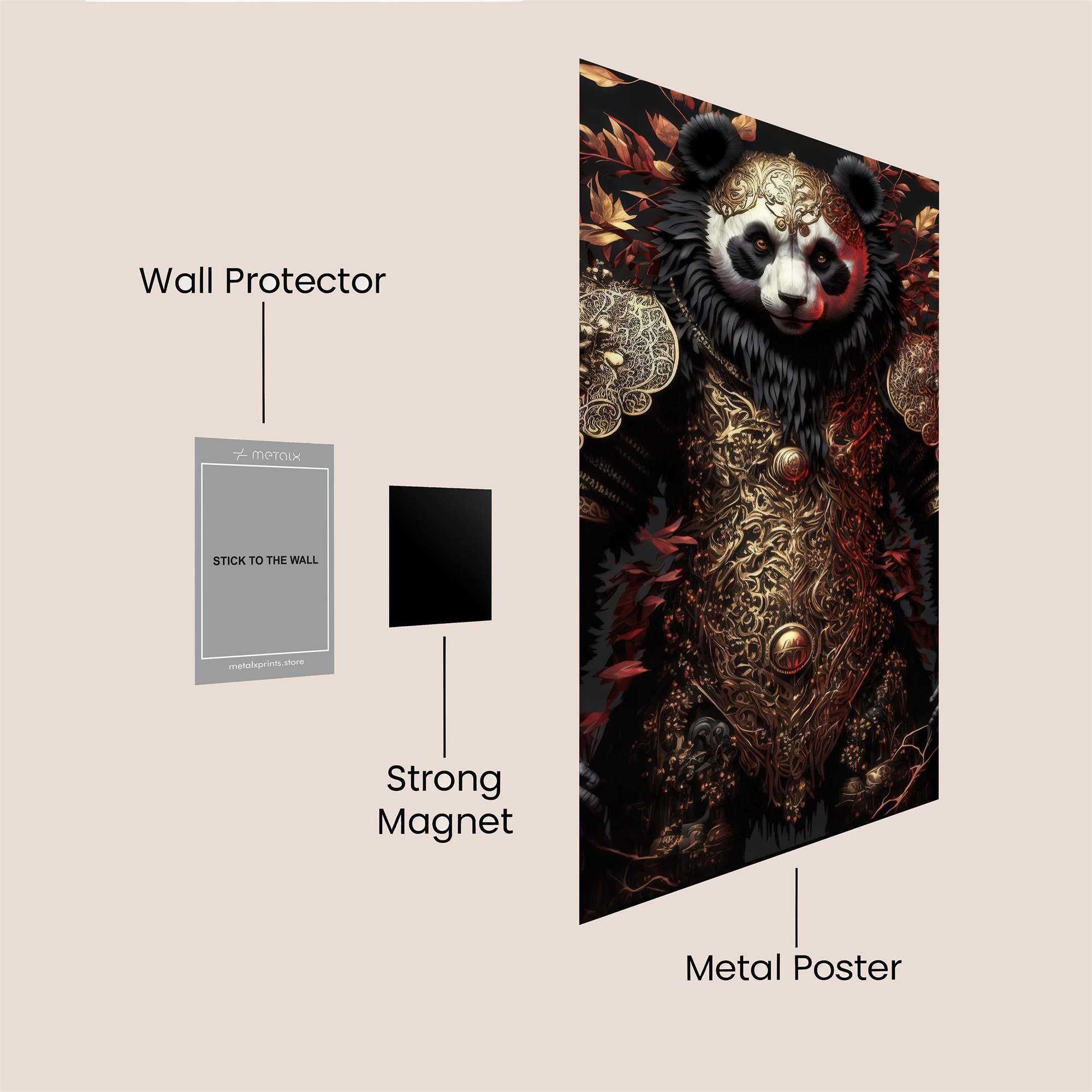 Panda Warrior Safe Wall Magnetic / M
