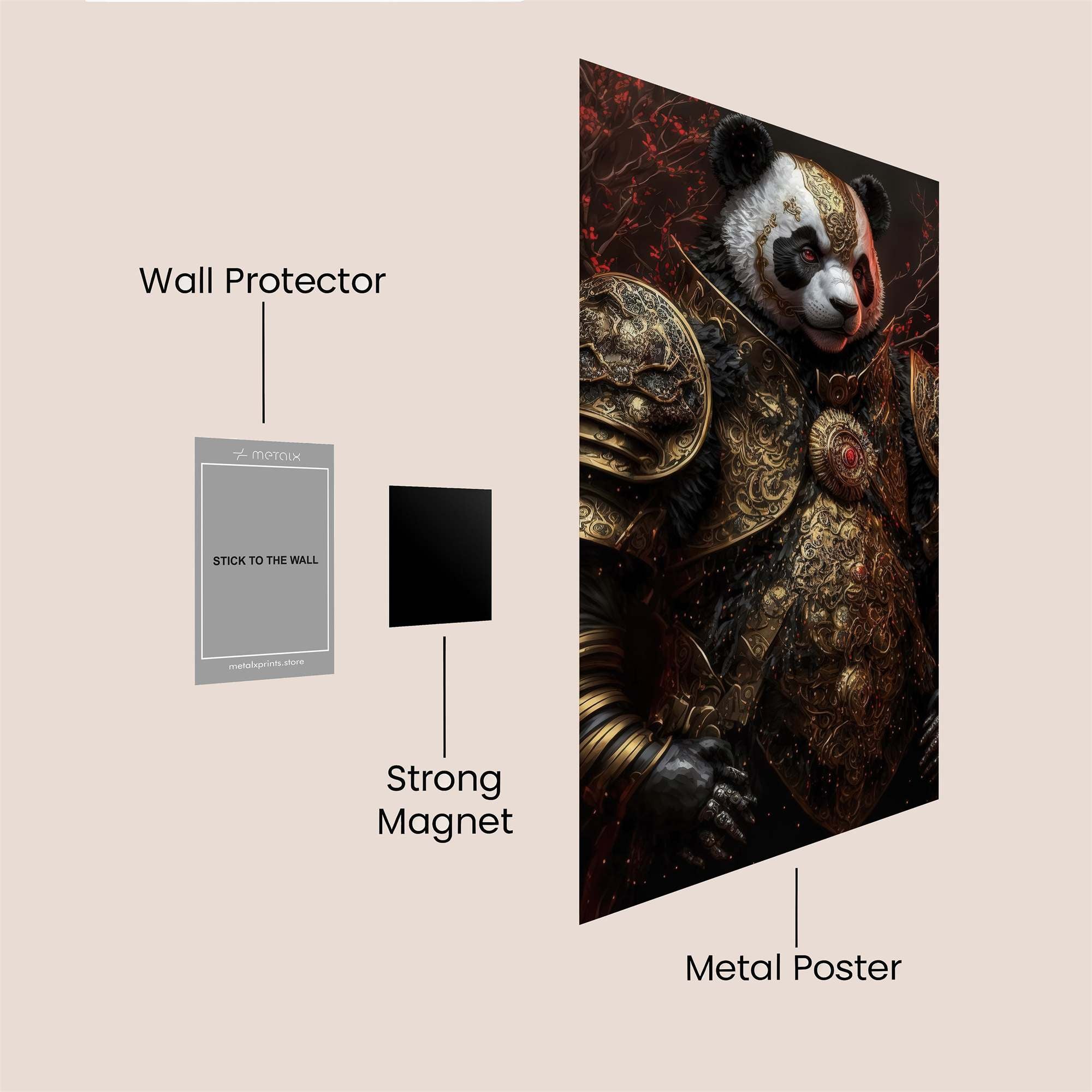 Panda Warrior Safe Wall Magnetic / M