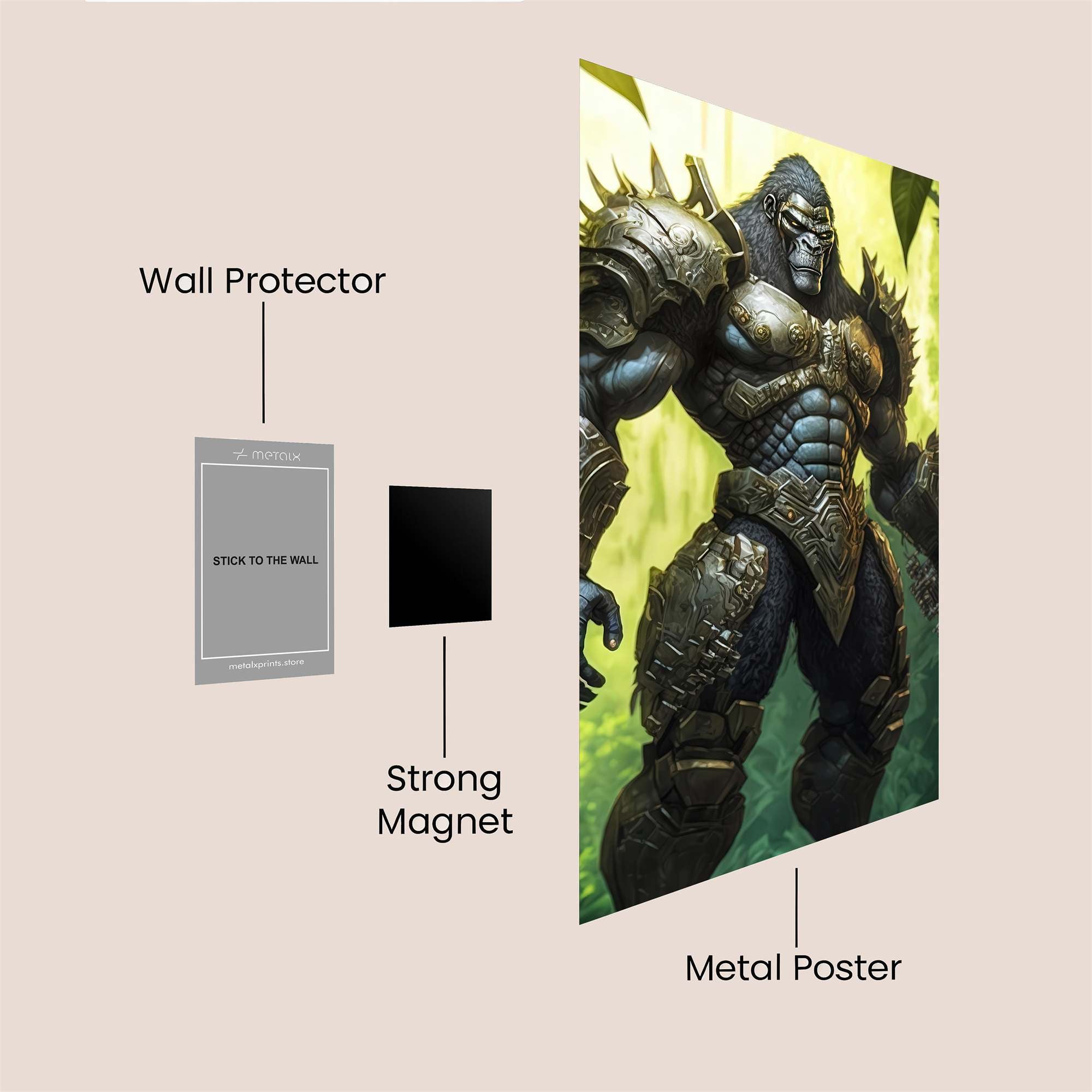 Gorilla Warrior Safe Wall Magnetic / M