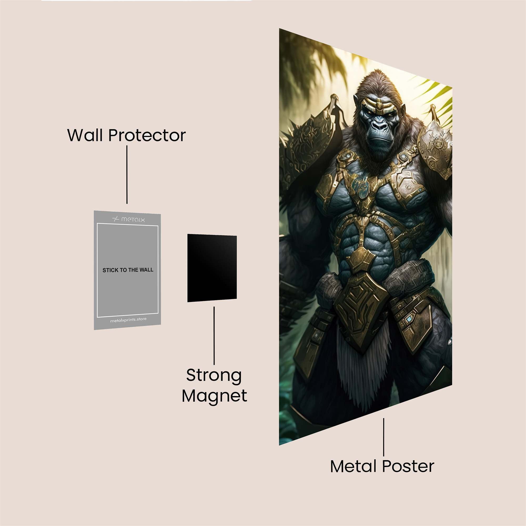 Gorilla Warrior Safe Wall Magnetic / M