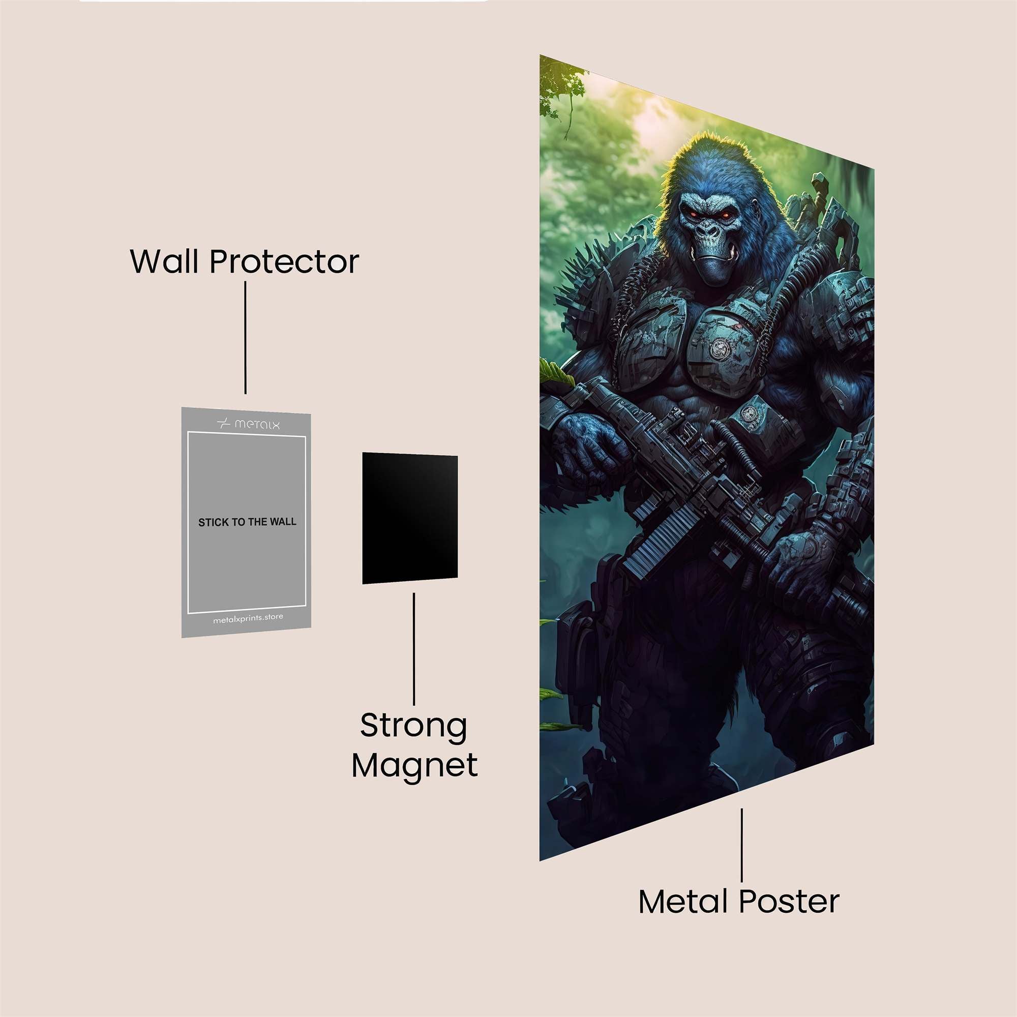 Gorilla Warrior Safe Wall Magnetic / M