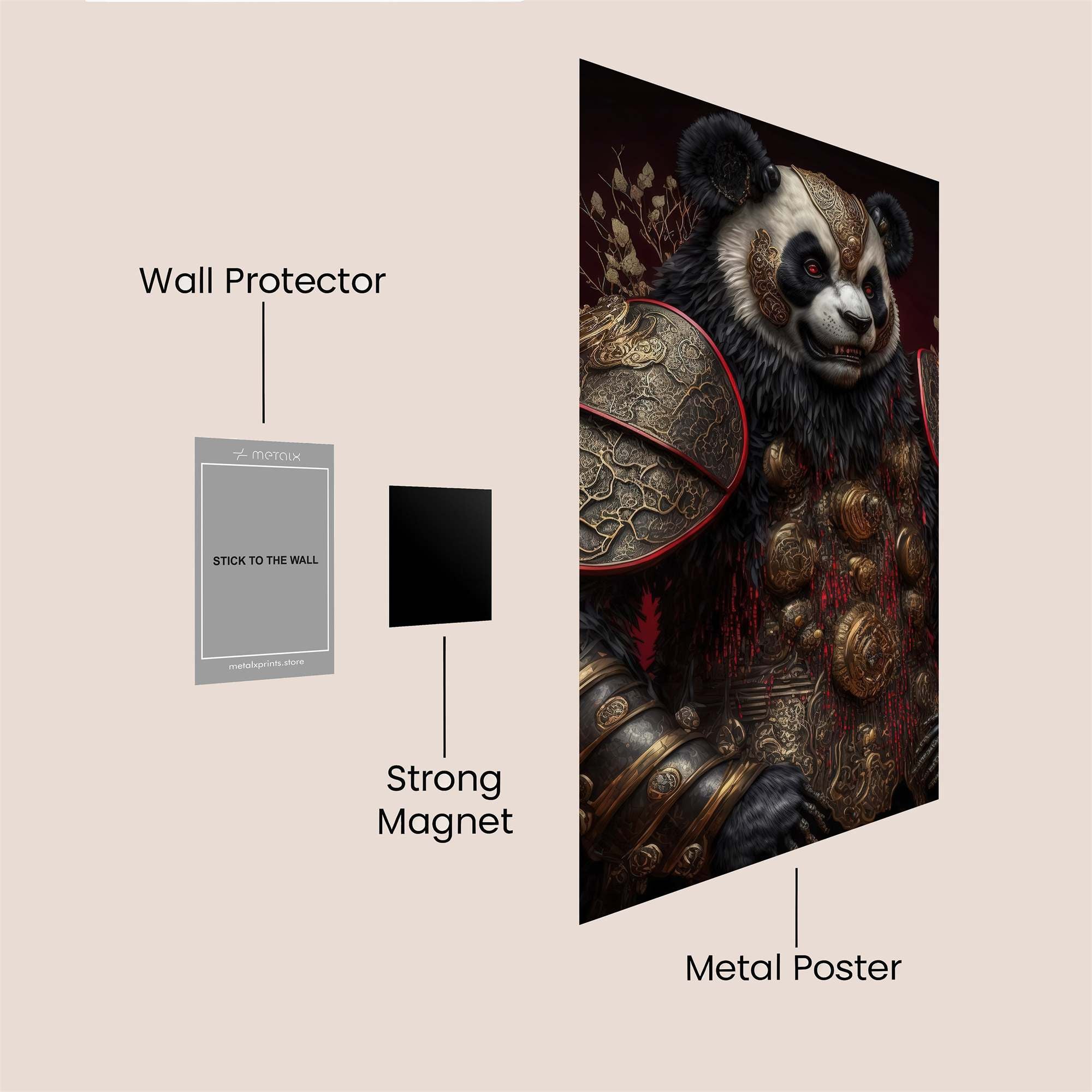 Panda Warrior Safe Wall Magnetic / M