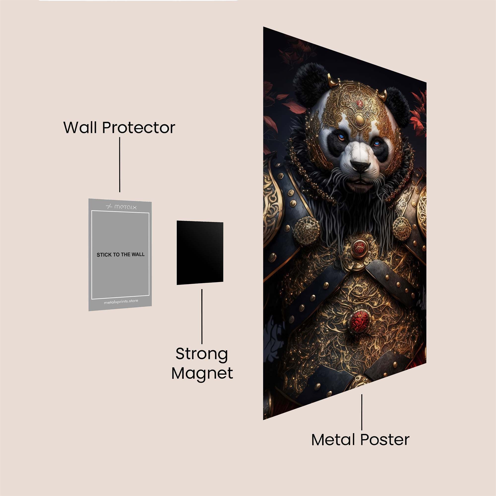 Panda Warrior Safe Wall Magnetic / M