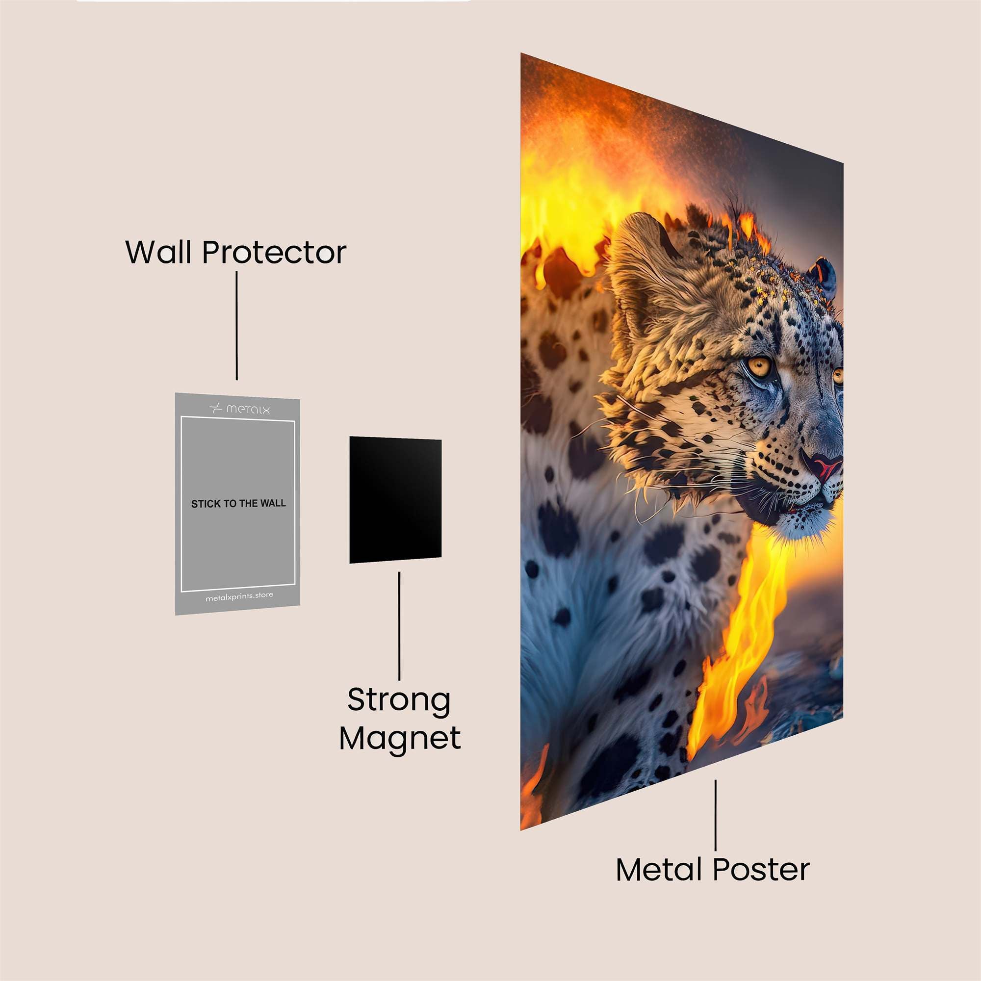 Leopard Blaze Safe Wall Magnetic / M